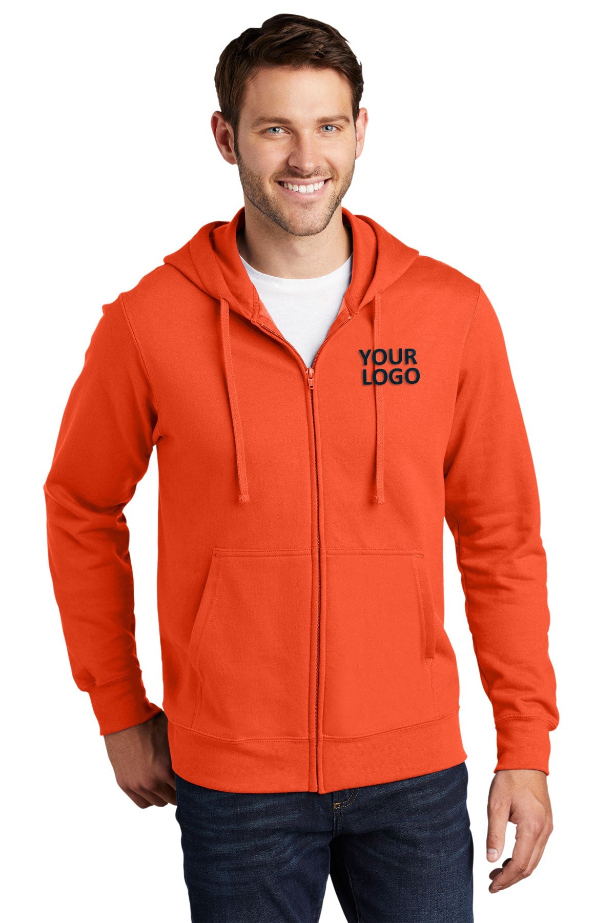 port & company orange pc850zh custom logo sweatshirts embroidered