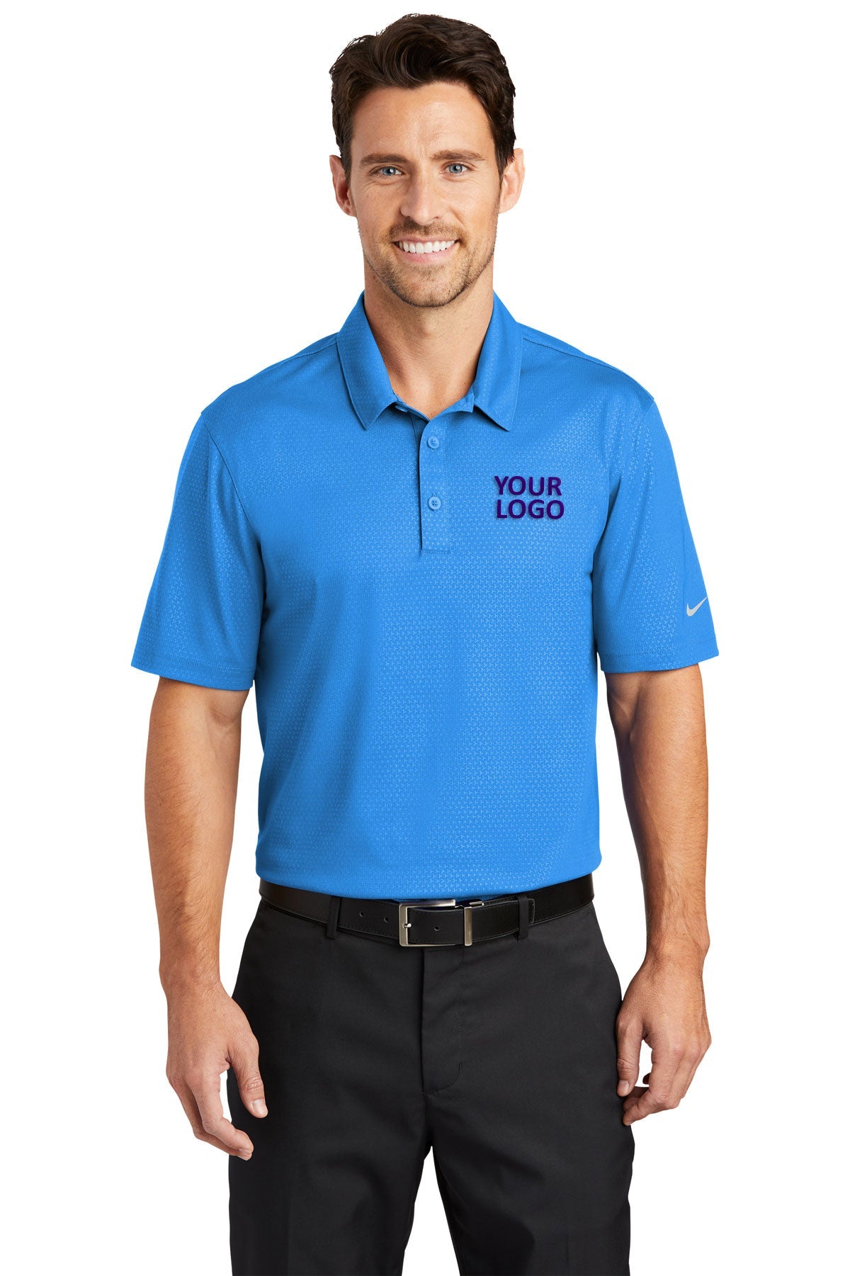 nike brisk blue 838964 custom logo polo shirts