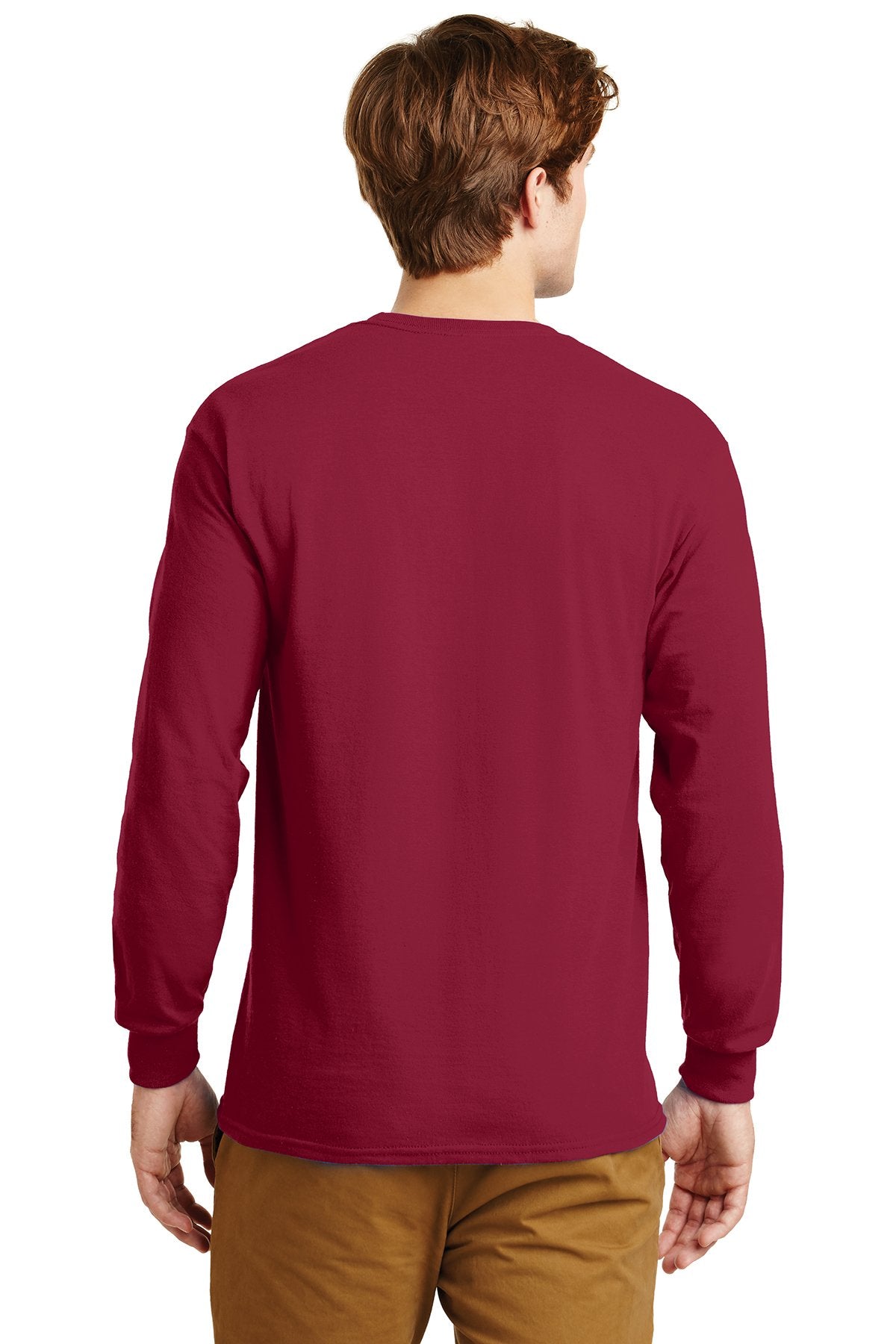 gildan ultra cotton long sleeve t shirt g2400 cardinal red