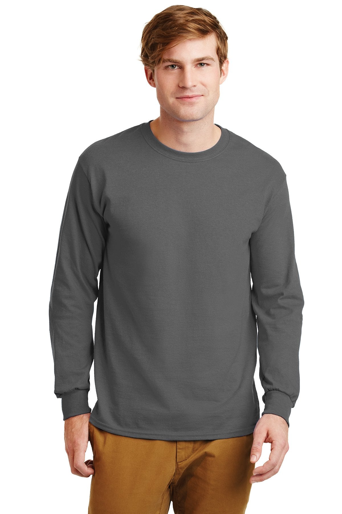 gildan ultra cotton long sleeve t shirt g2400 charcoal