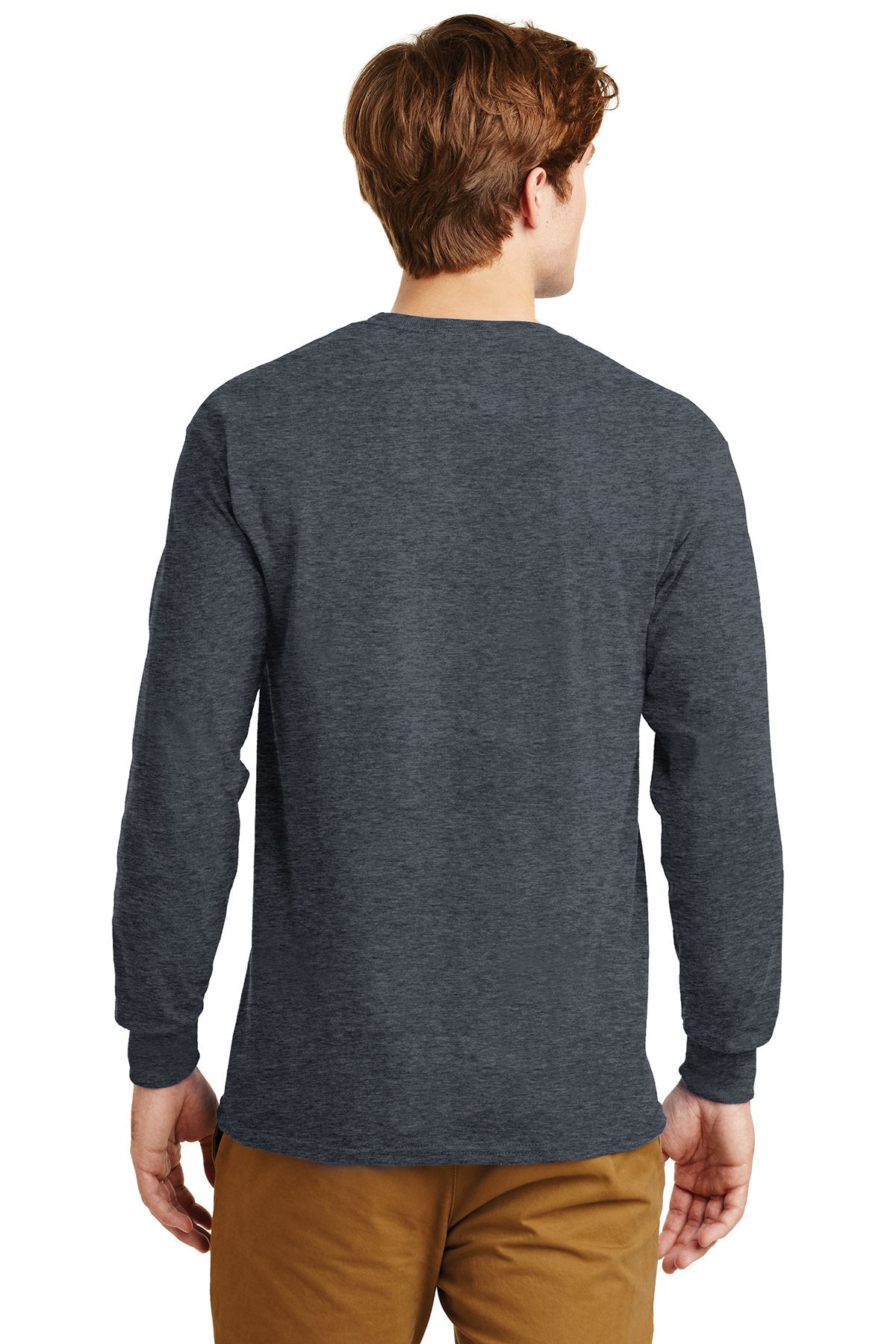 gildan ultra cotton long sleeve t shirt g2400 dark heather