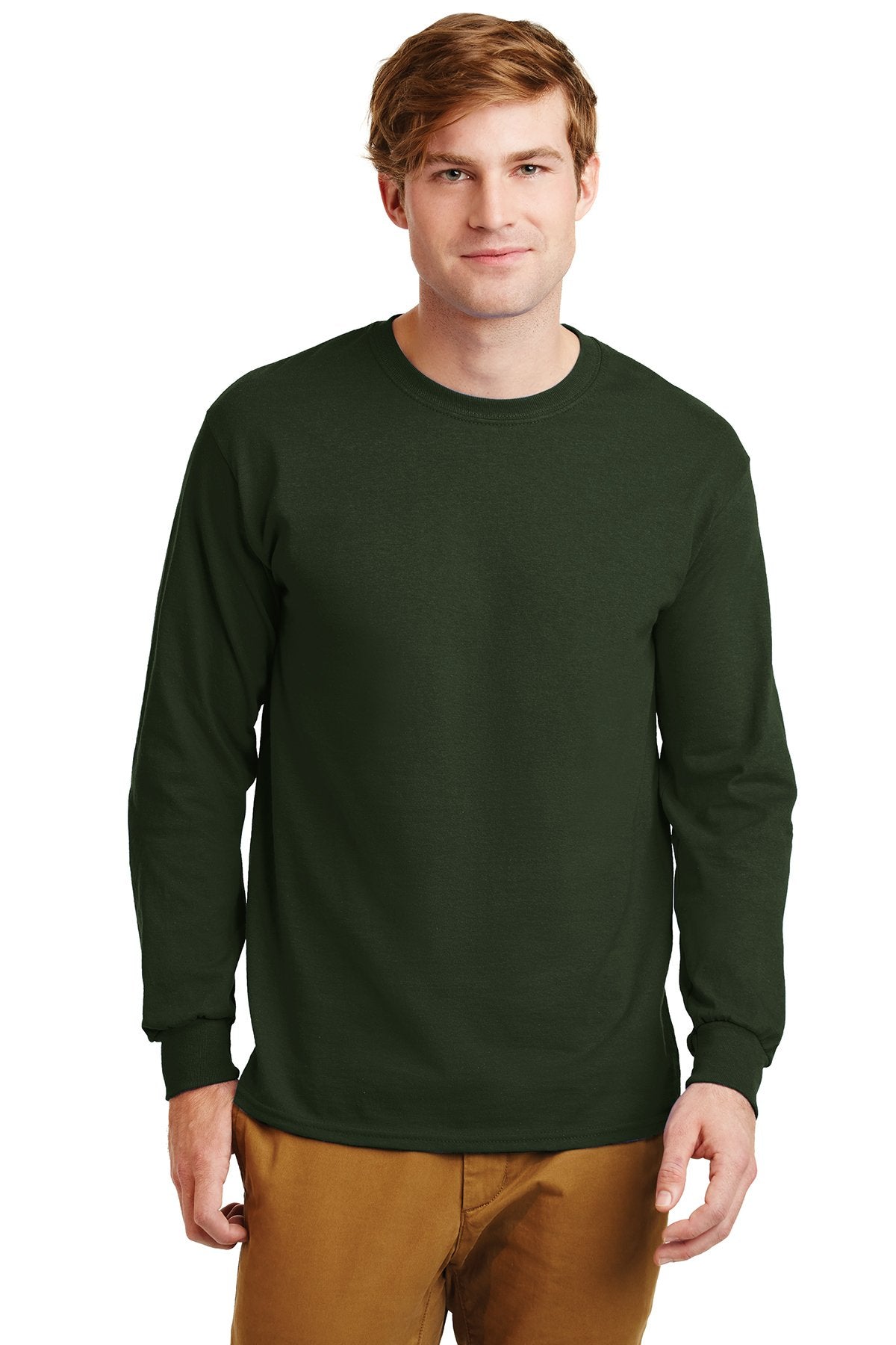 gildan ultra cotton long sleeve t shirt g2400 forest green