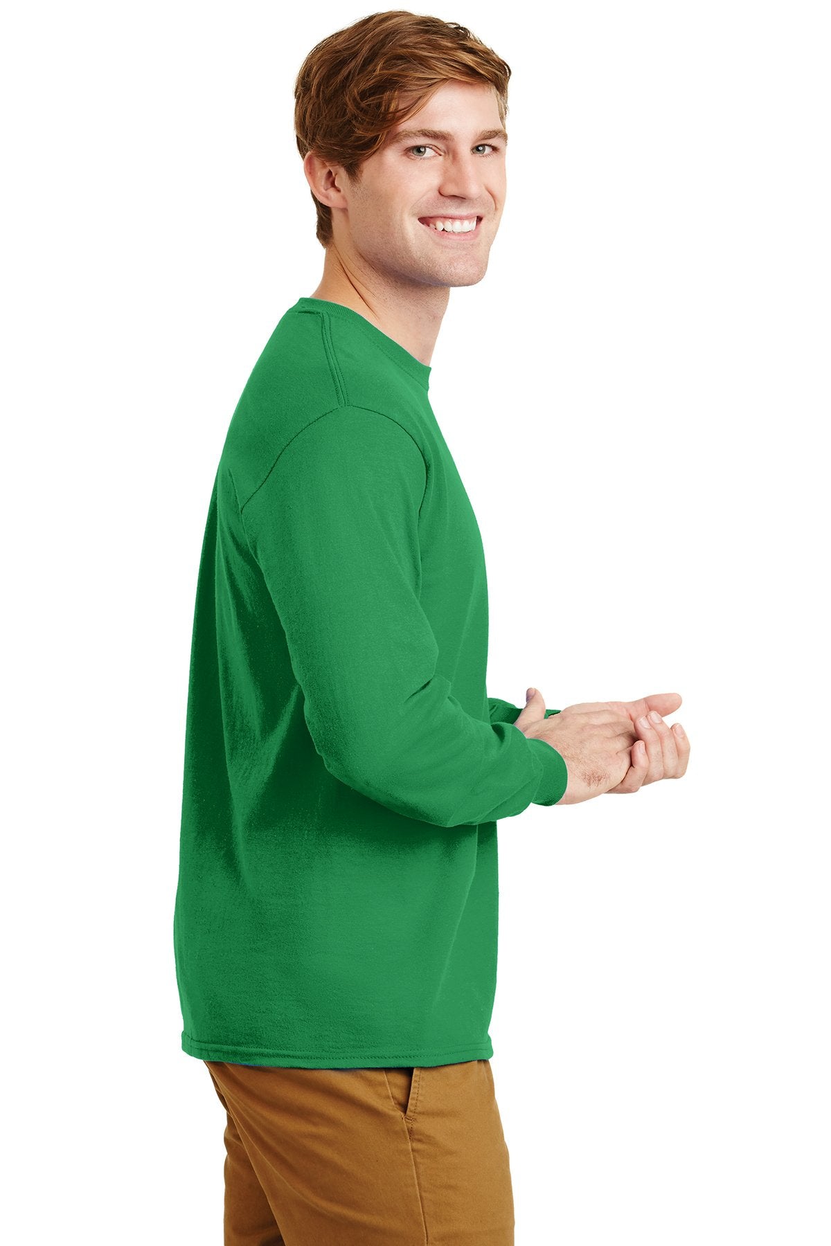 gildan ultra cotton long sleeve t shirt g2400 irish green