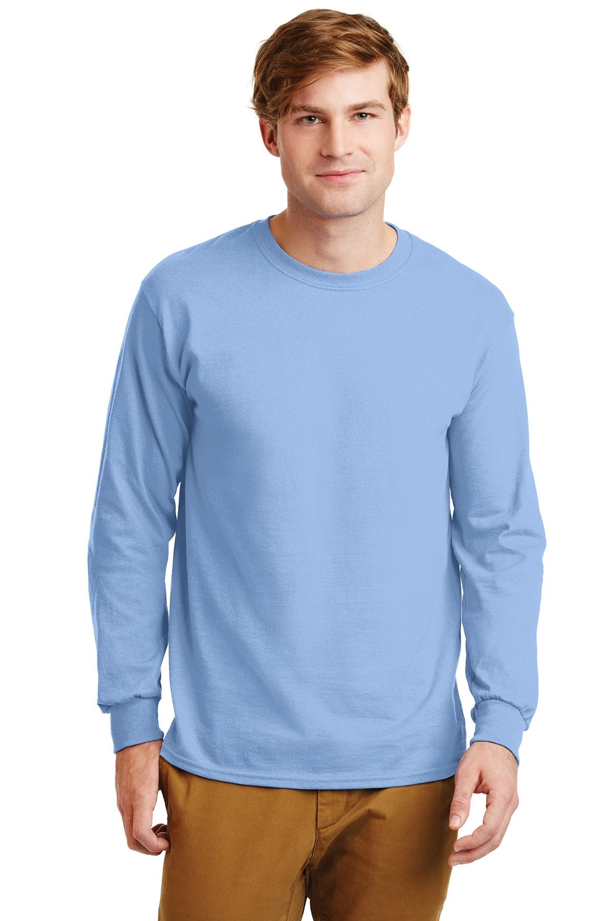 gildan ultra cotton long sleeve t shirt g2400 light blue