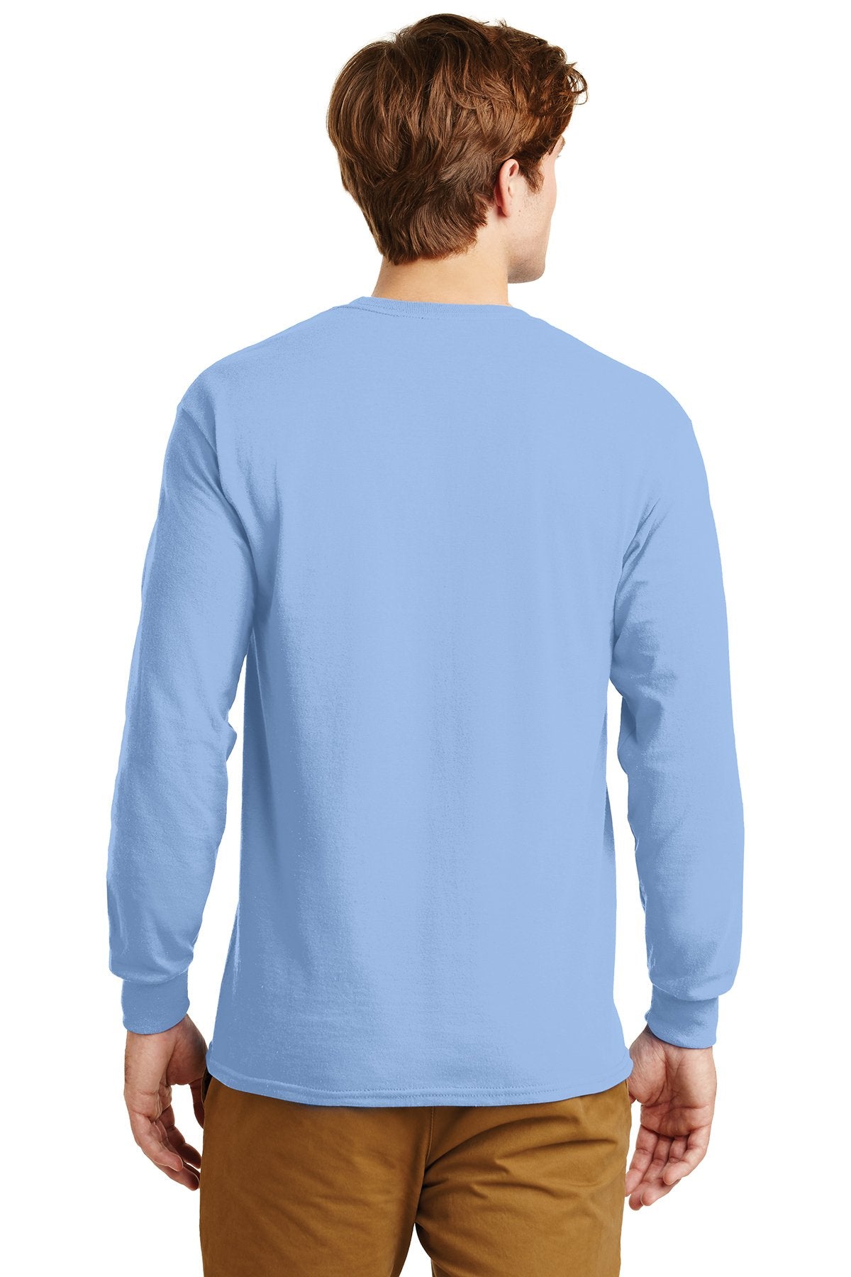 gildan ultra cotton long sleeve t shirt g2400 light blue