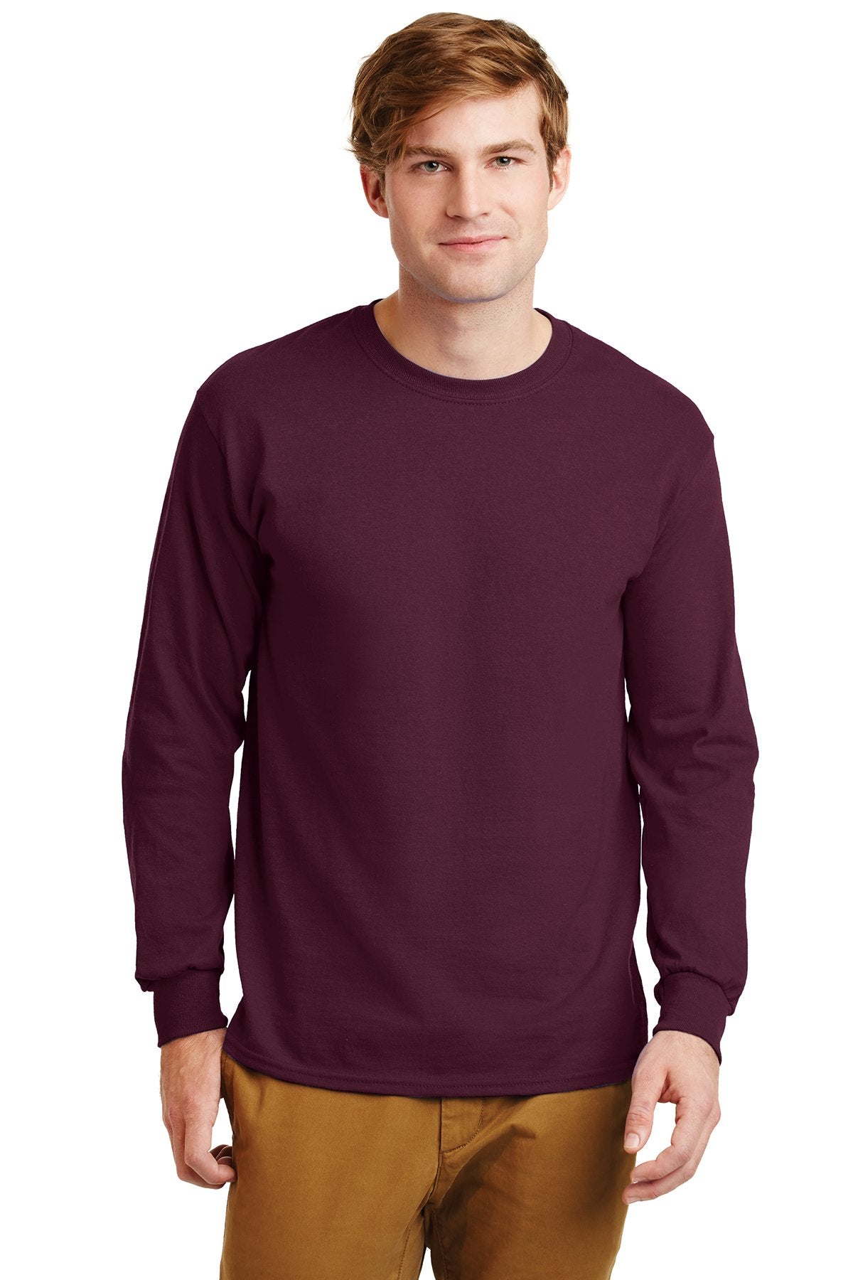 gildan ultra cotton long sleeve t shirt g2400 maroon