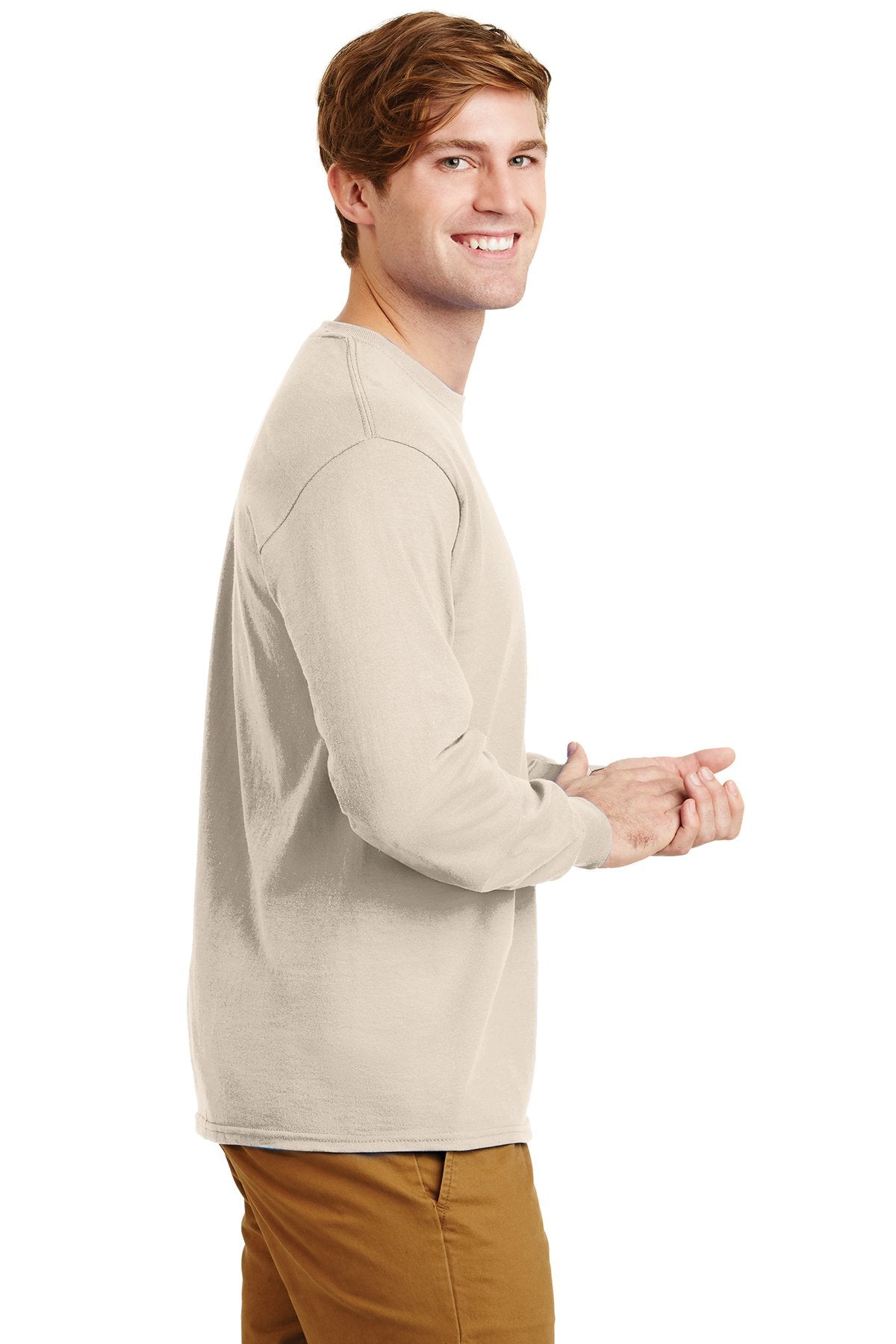 gildan ultra cotton long sleeve t shirt g2400 natural