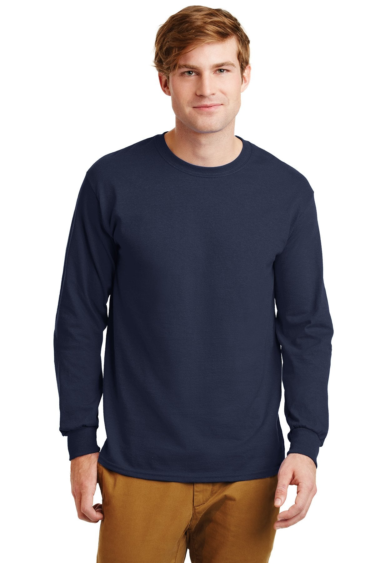 gildan ultra cotton long sleeve t shirt g2400 navy