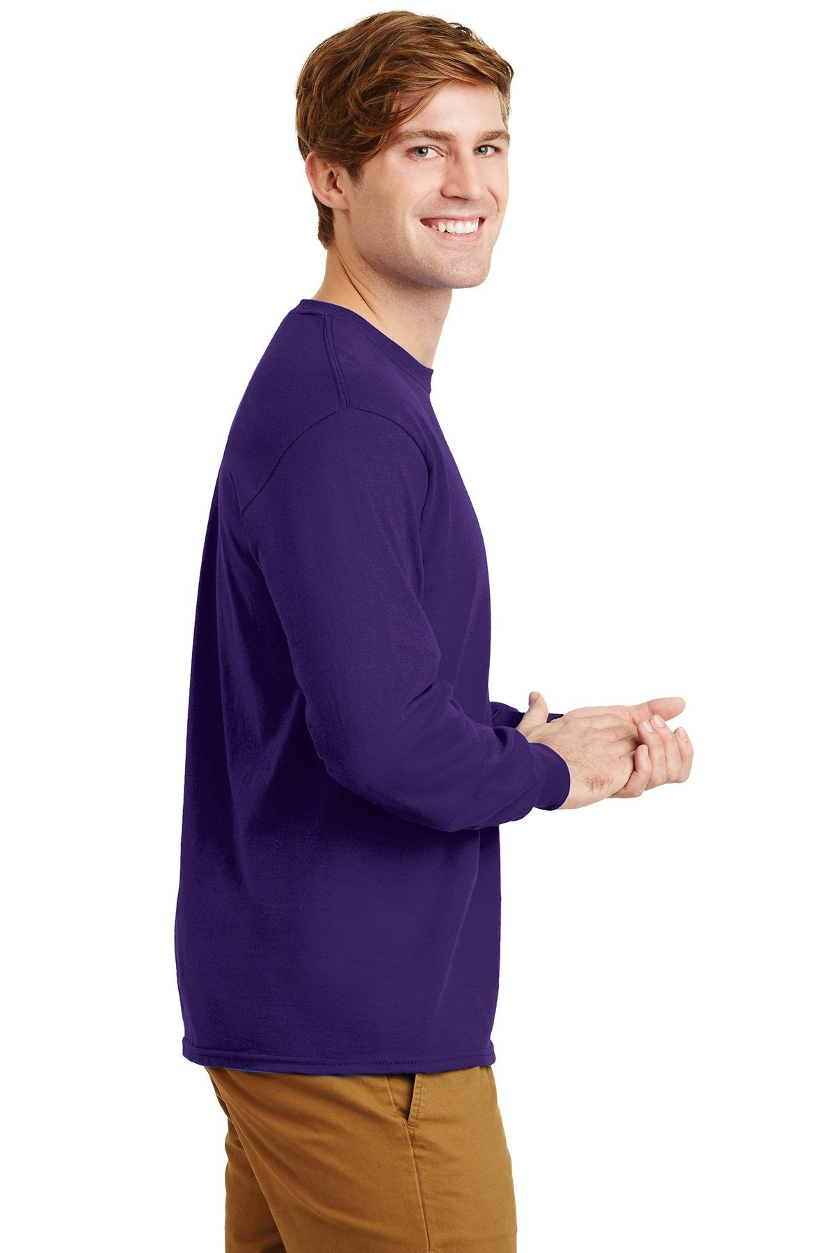 gildan ultra cotton long sleeve t shirt g2400 purple