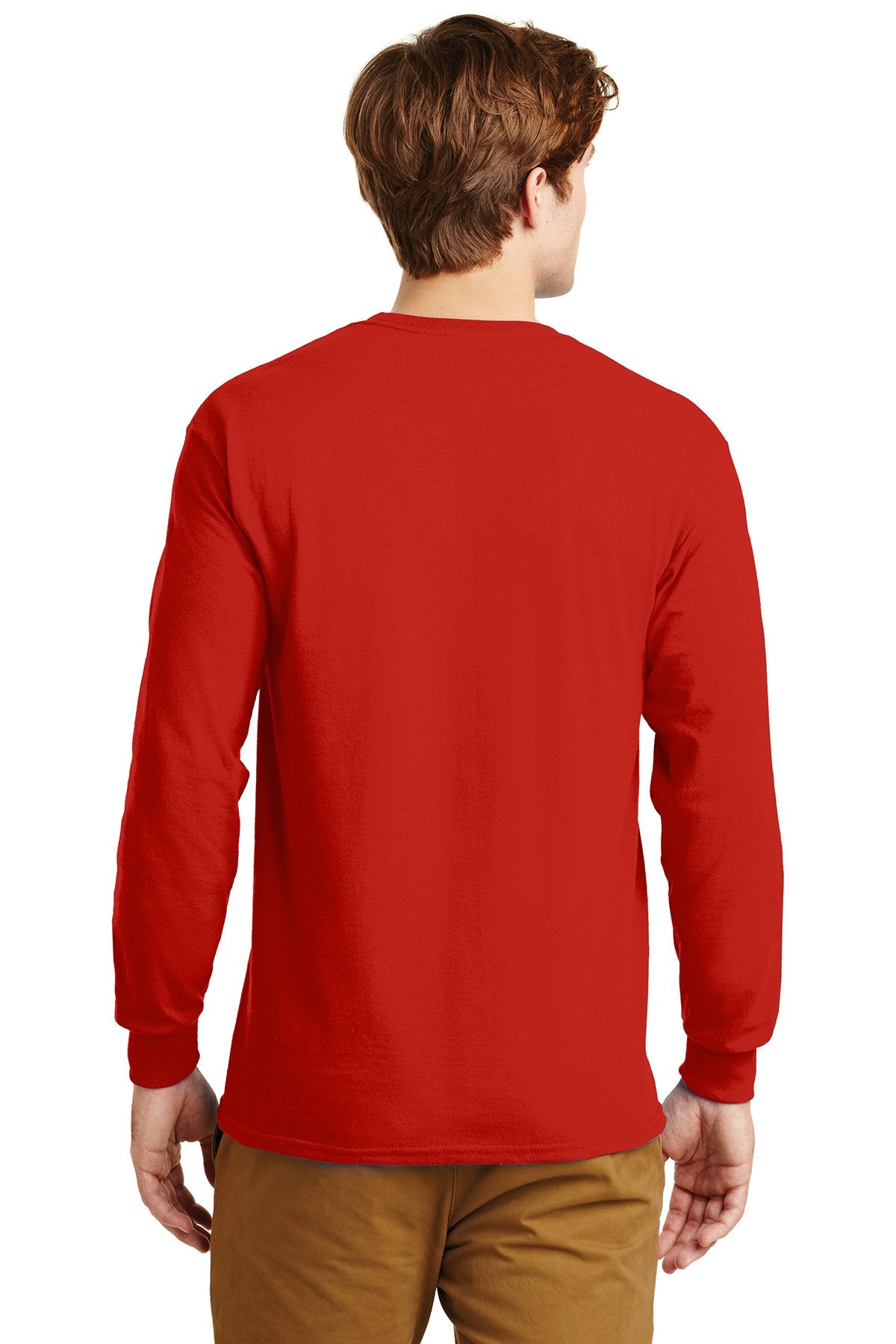 gildan ultra cotton long sleeve t shirt g2400 red