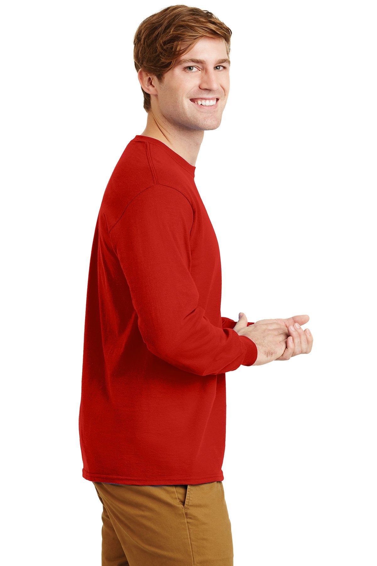 gildan ultra cotton long sleeve t shirt g2400 red