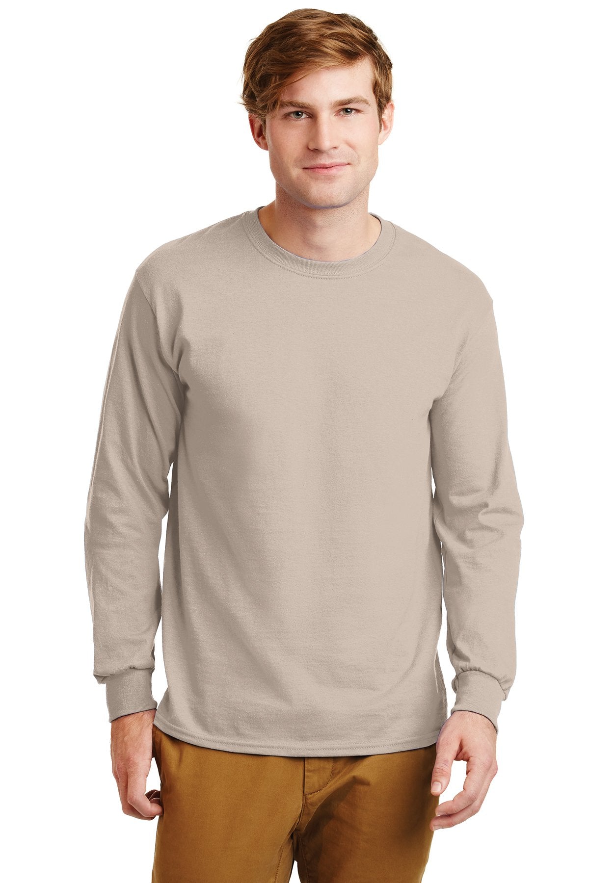 gildan ultra cotton long sleeve t shirt g2400 sand