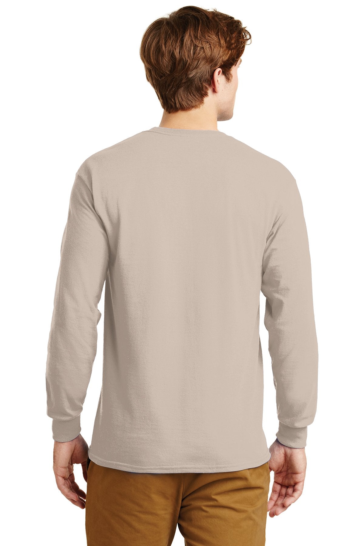 gildan ultra cotton long sleeve t shirt g2400 sand