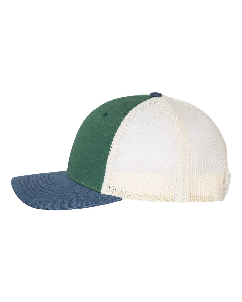 Richardson Low Pro Branded Trucker Caps, Spruce Birch Light Navy