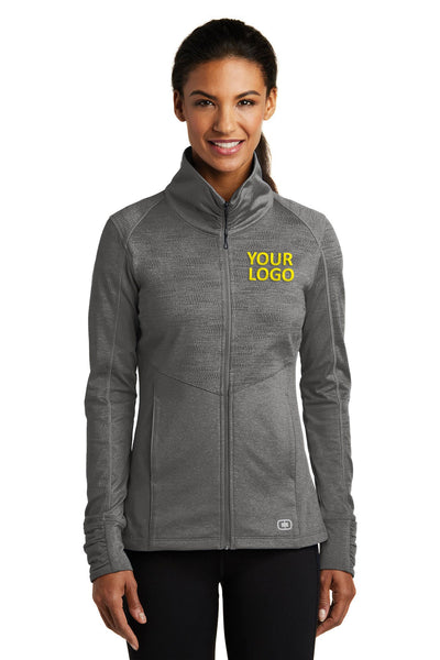 Custom OGIO ENDURANCE Ladies Sonar Full-Zip Track Grey Heather