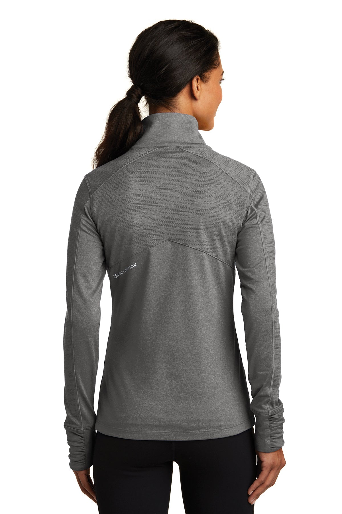 Custom OGIO ENDURANCE Ladies Sonar Full-Zip Track Grey Heather