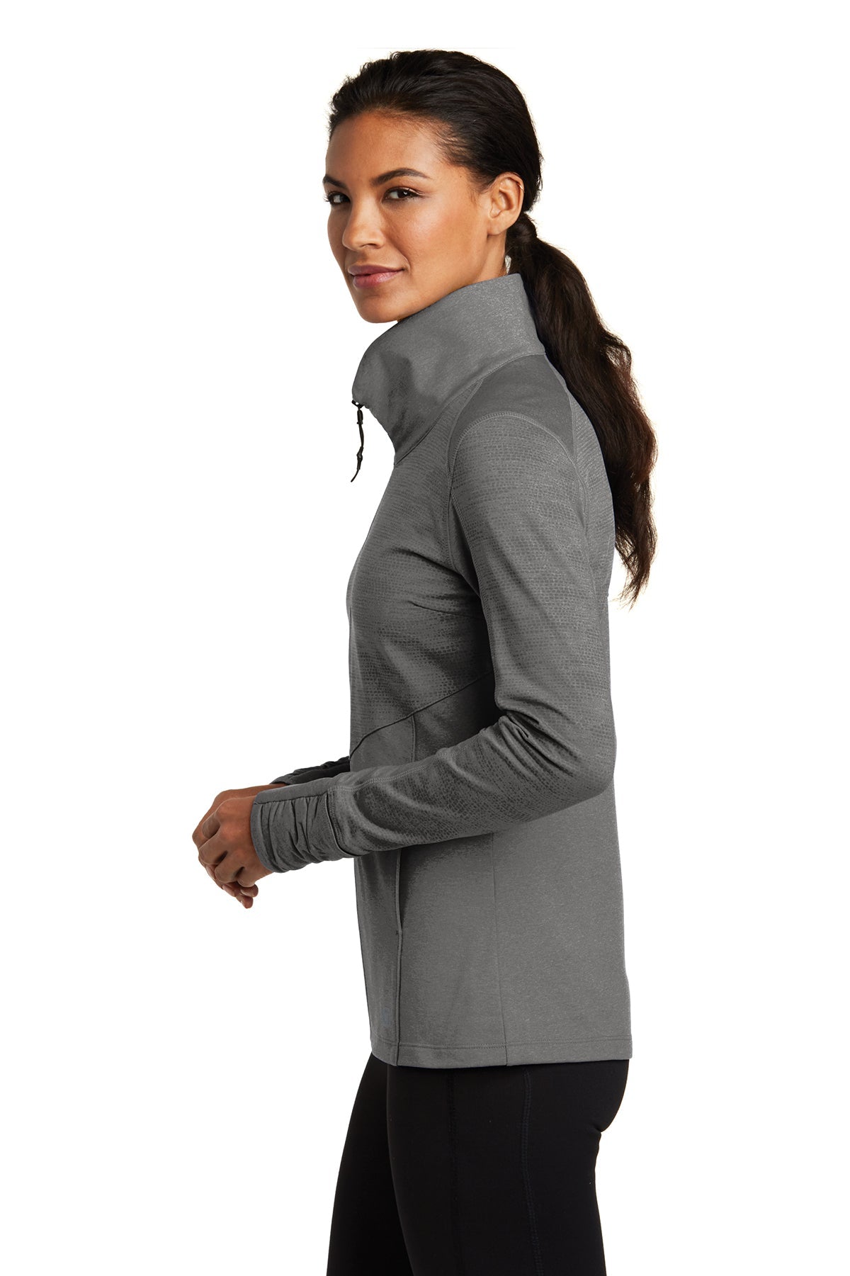 Custom OGIO ENDURANCE Ladies Sonar Full-Zip Track Grey Heather