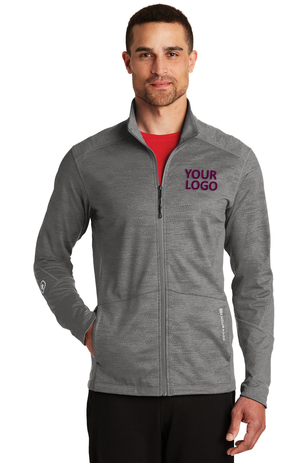 OGIO Endurance Track Grey Heather OE702 company embroidered jackets