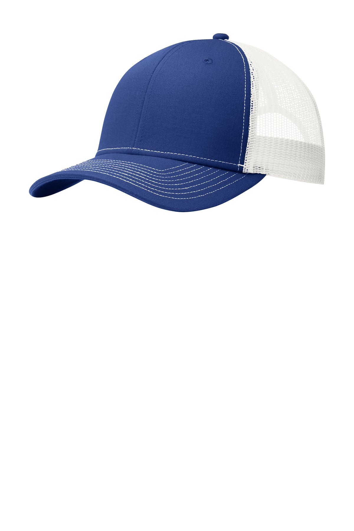 Port Authority Snapback Trucker Branded Caps, Patriot Blue/ White