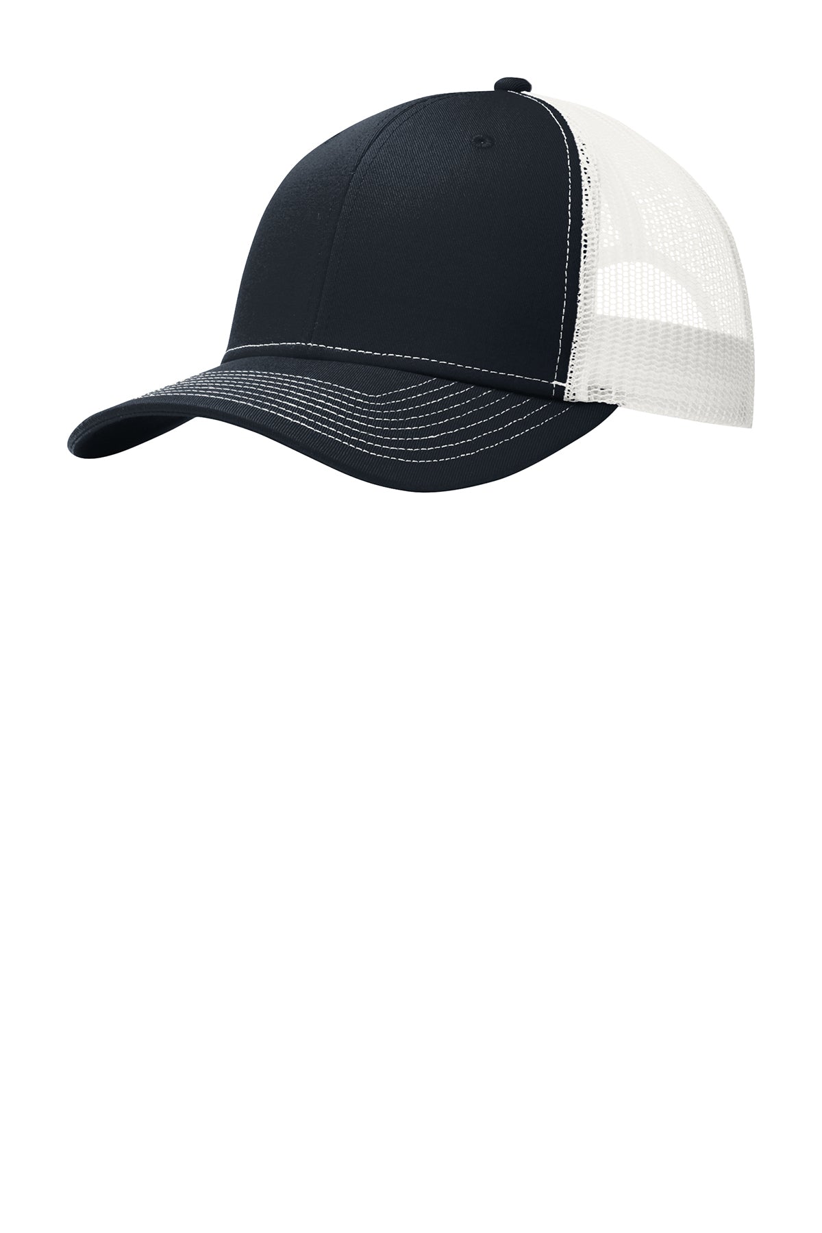 Port Authority Snapback Trucker Branded Caps, Rich Navy/ White