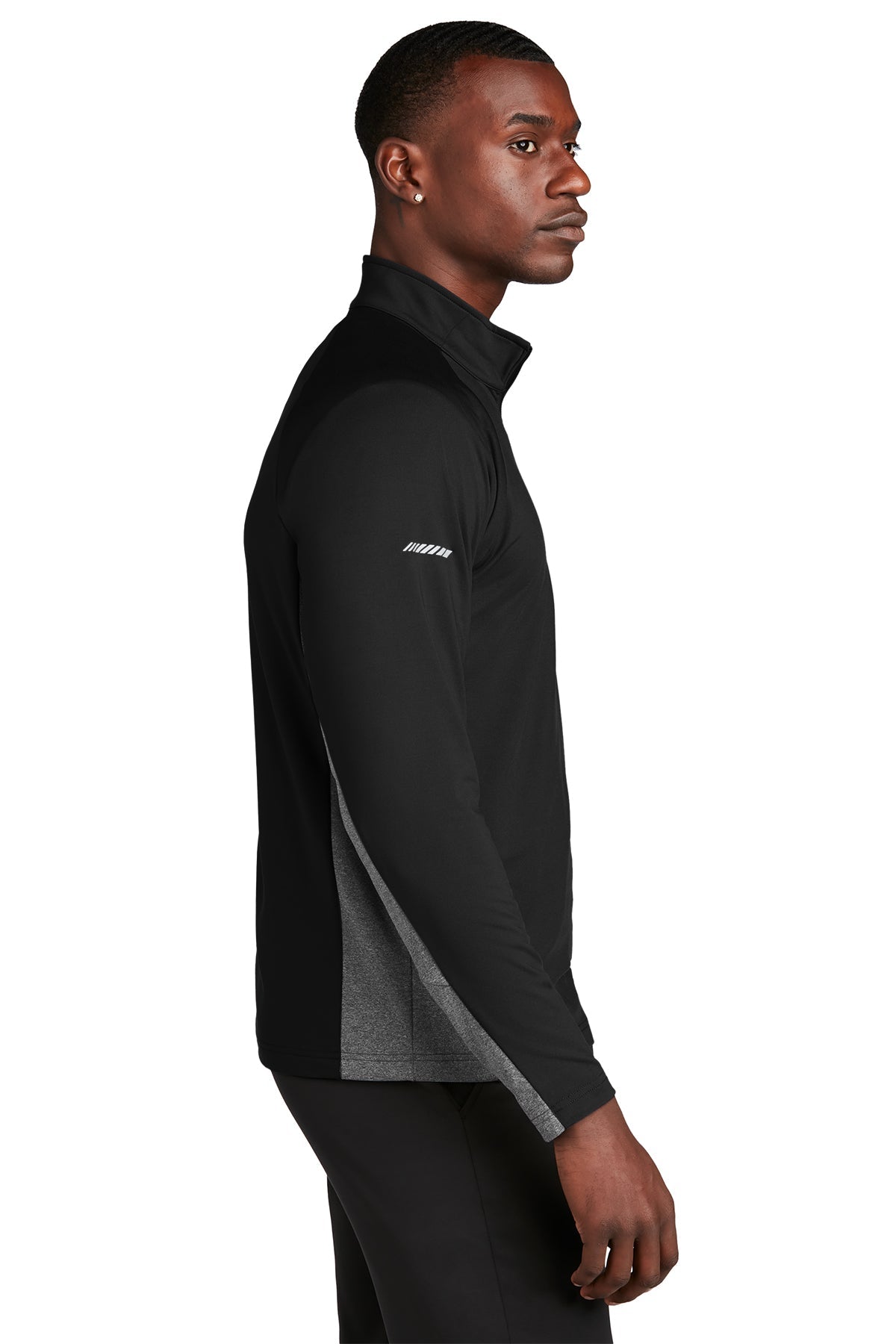 sport-tek_st854 _black/ charcoal grey heather_company_logo_sweatshirts
