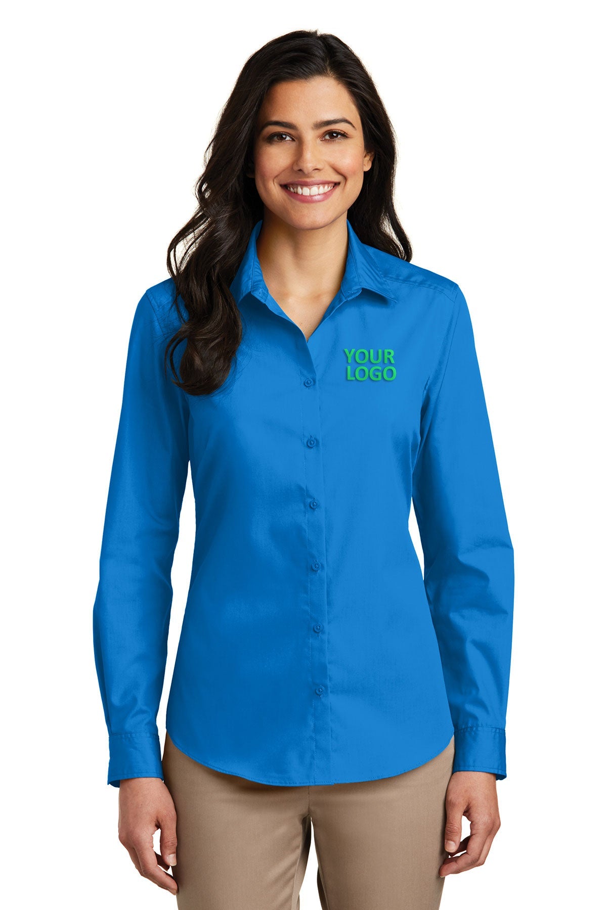 Port Authority Coastal Blue LW100 company logo shirts