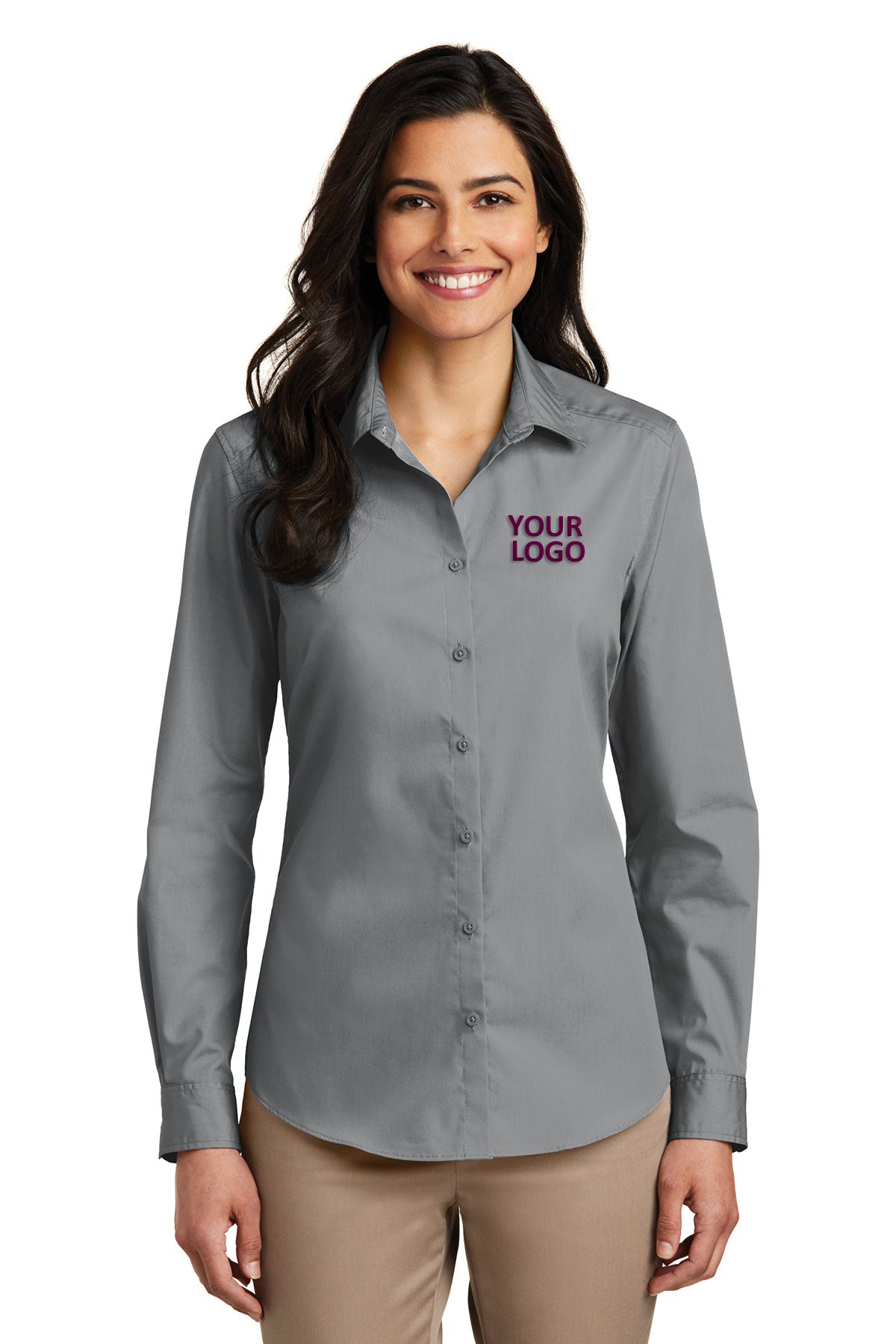 Port Authority Gusty Grey LW100 company logo shirts