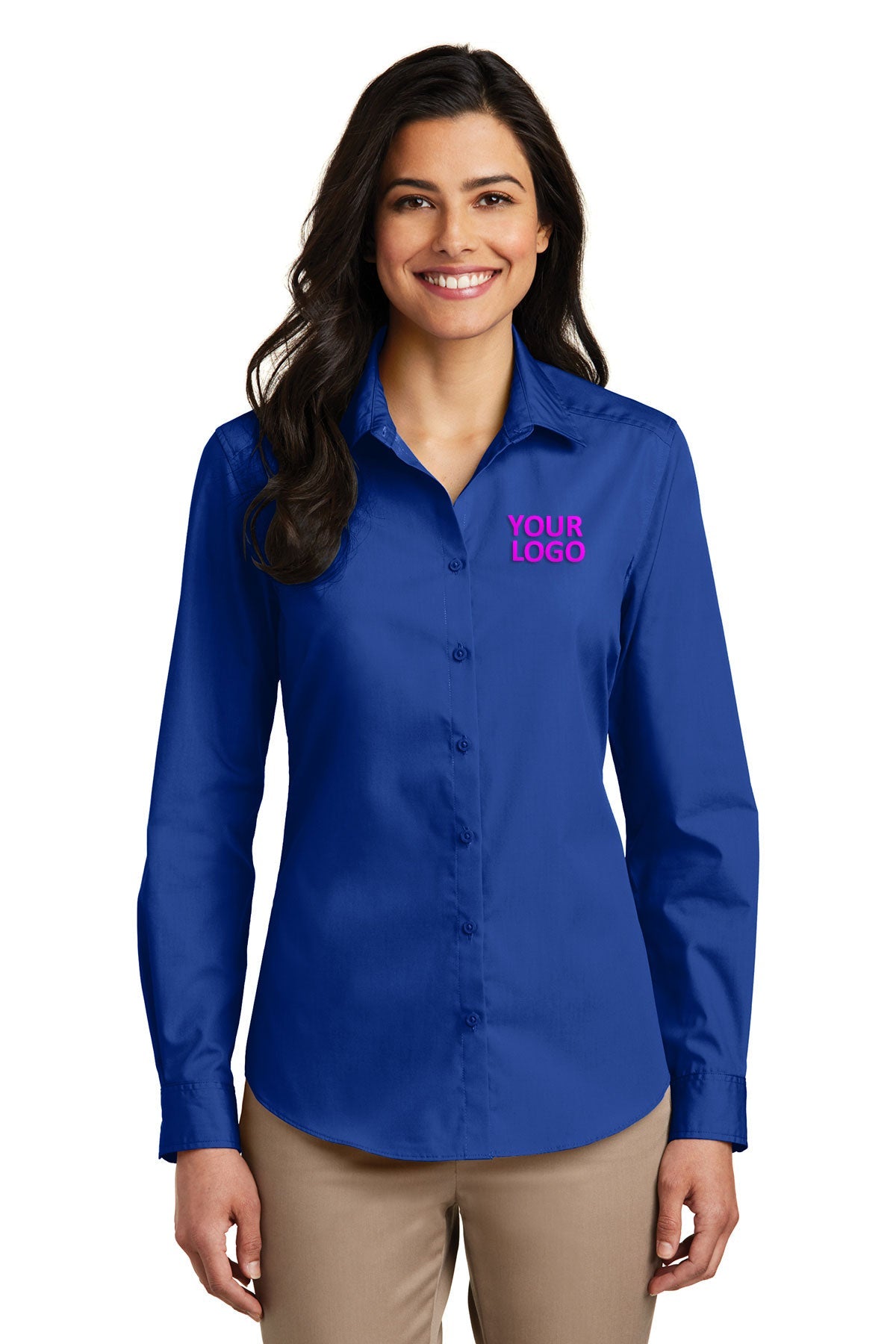 Port Authority True Royal LW100 custom work shirts