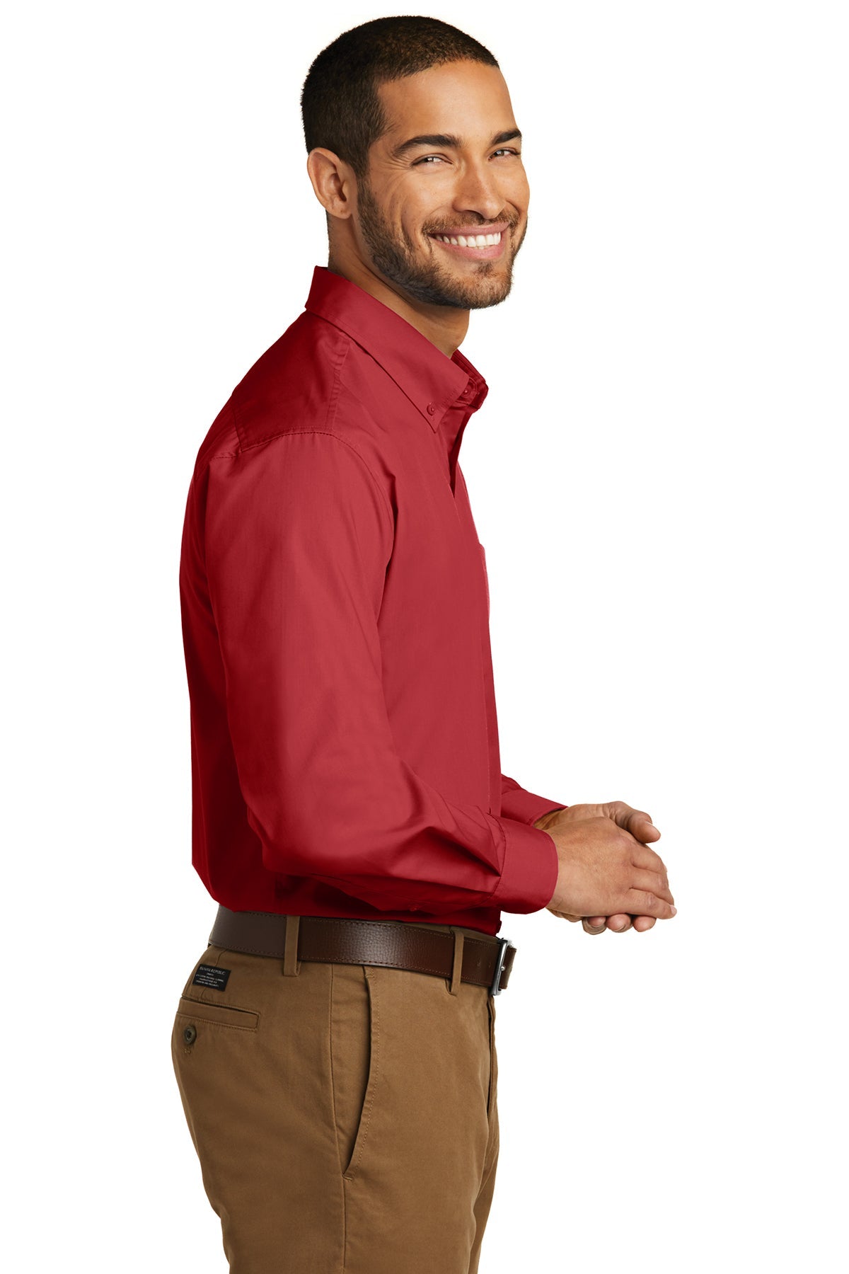 port authority_w100 _rich red_company_logo_button downs