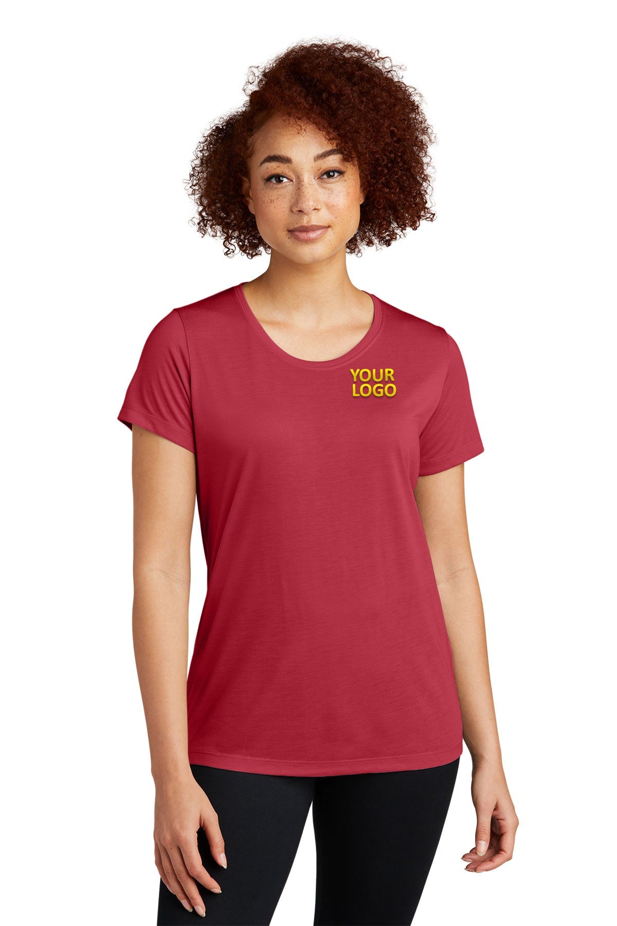 Sport-Tek Ladies PosiCharge Competitor Cotton Touch Scoop Neck Tee