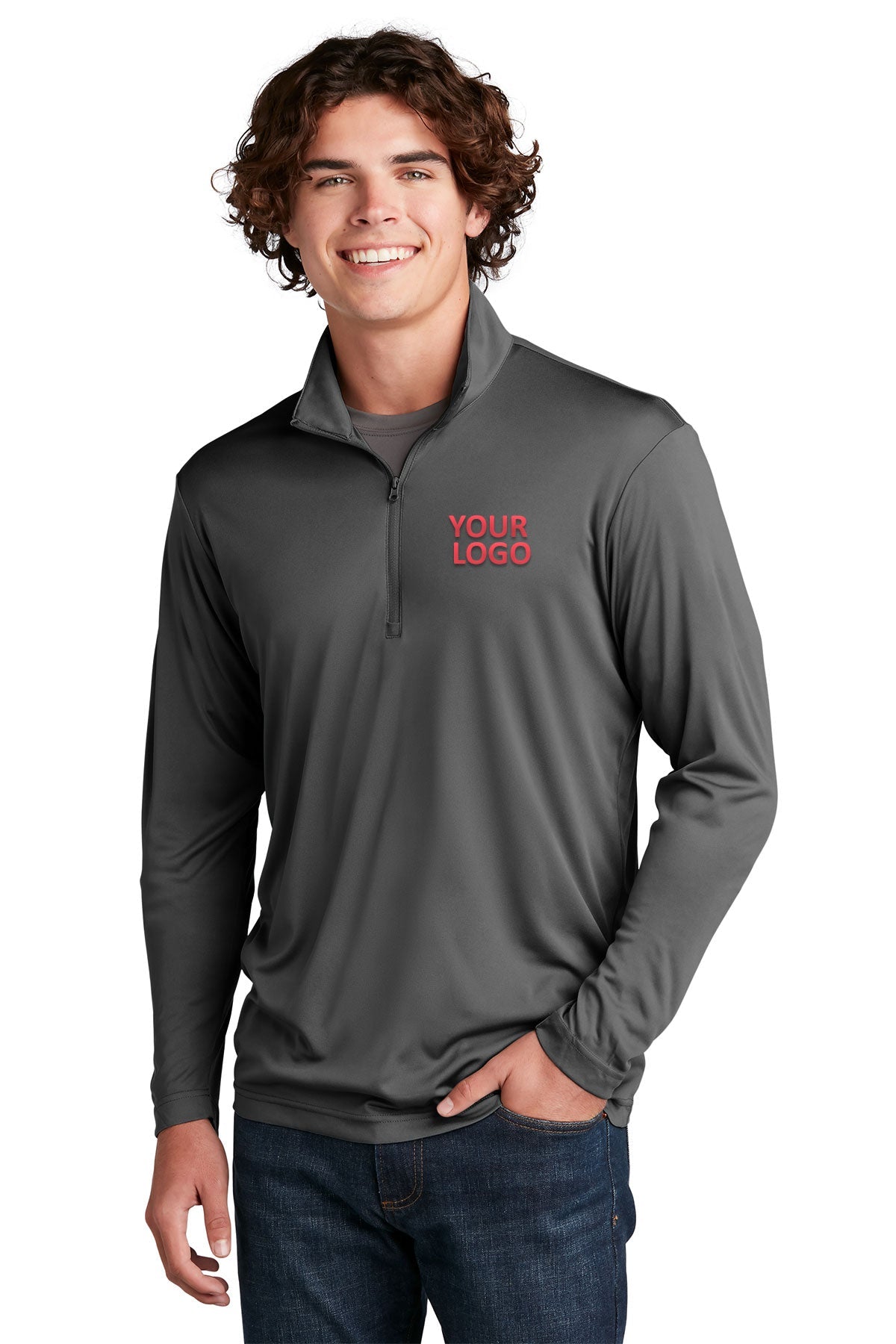 Sport-Tek PosiCharge Competitor Customized 1/4-Zip Pullovers, Iron Grey
