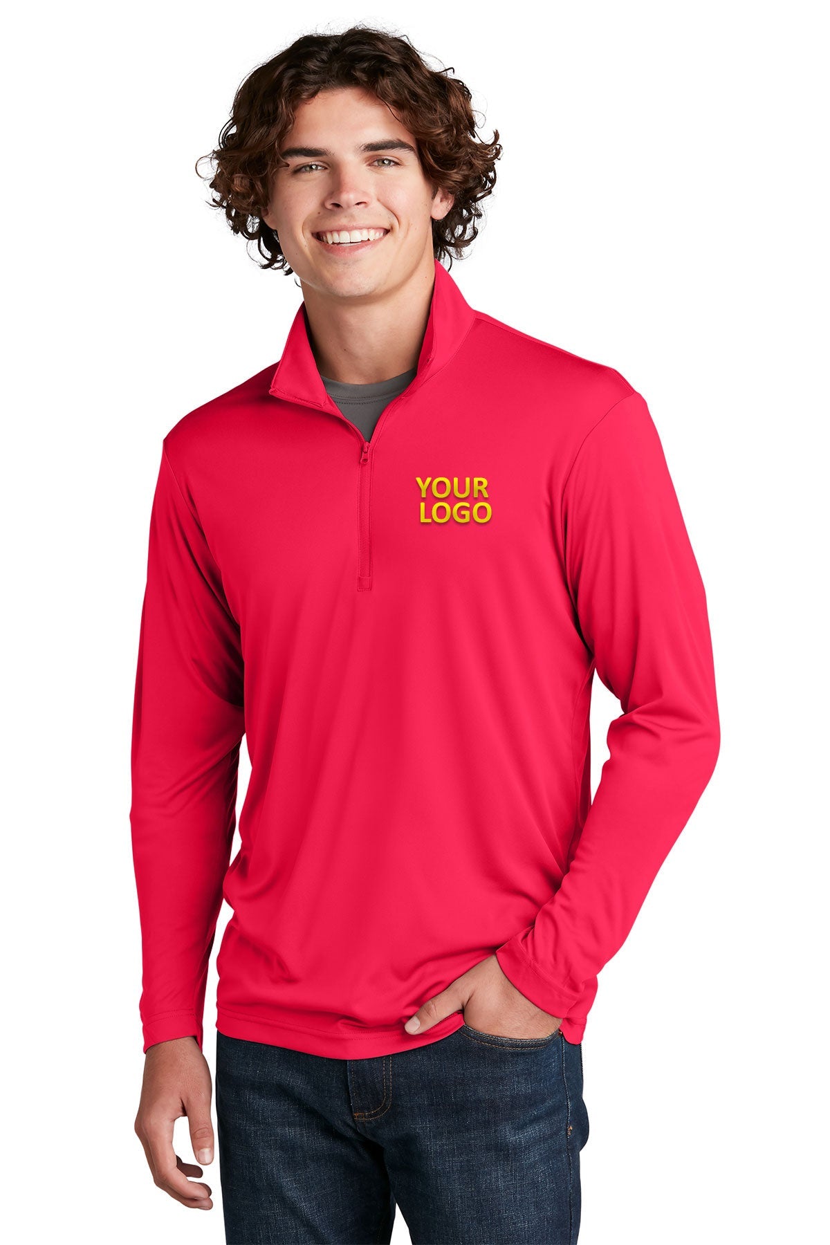 Sport-Tek True Red ST357 sweatshirts custom logo
