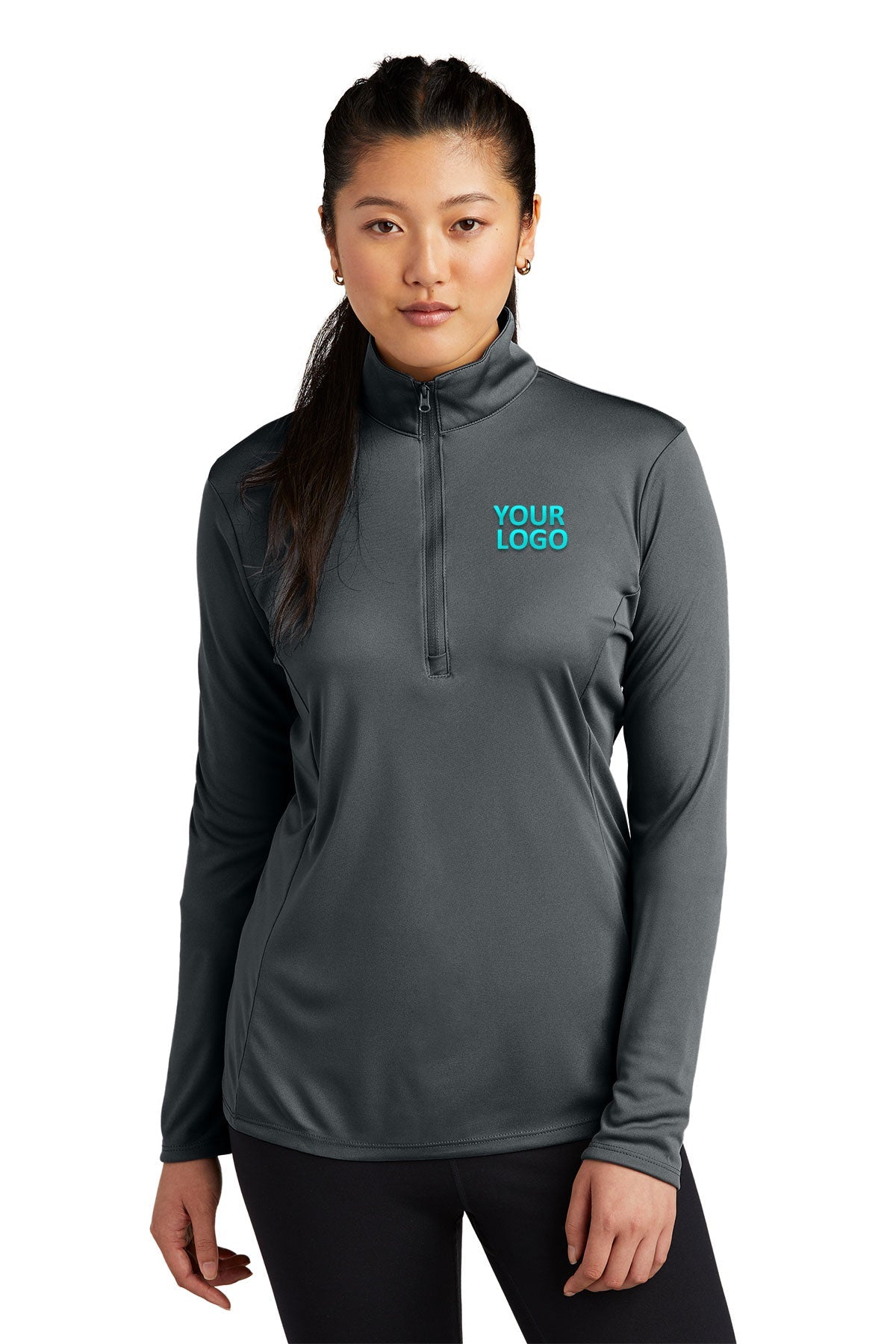 Sport-Tek Ladies PosiCharge Competitor Customized 1/4-Zip Pullovers, Iron Grey