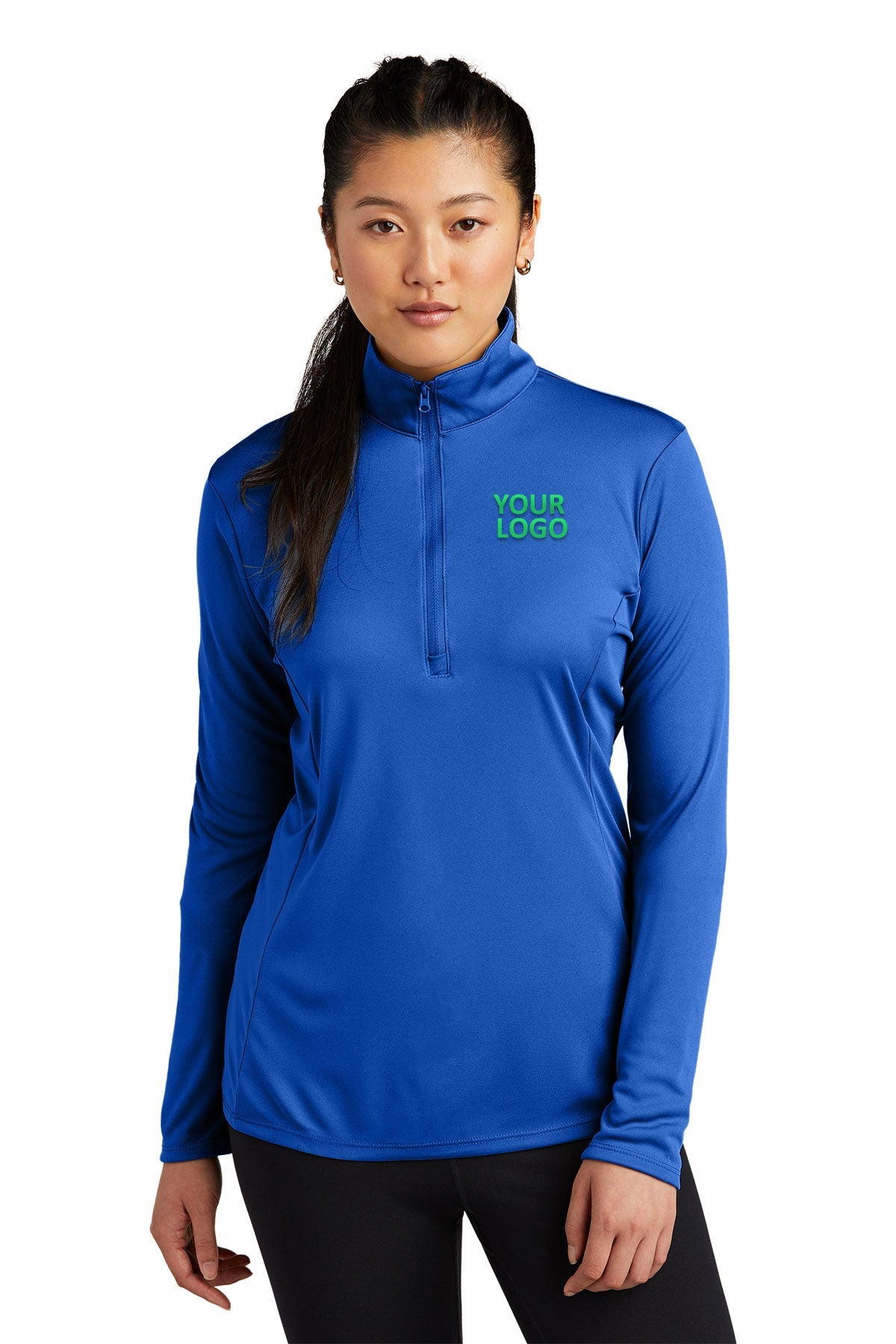 Sport-Tek Ladies PosiCharge Competitor Branded 1/4-Zip Pullovers, True Royal