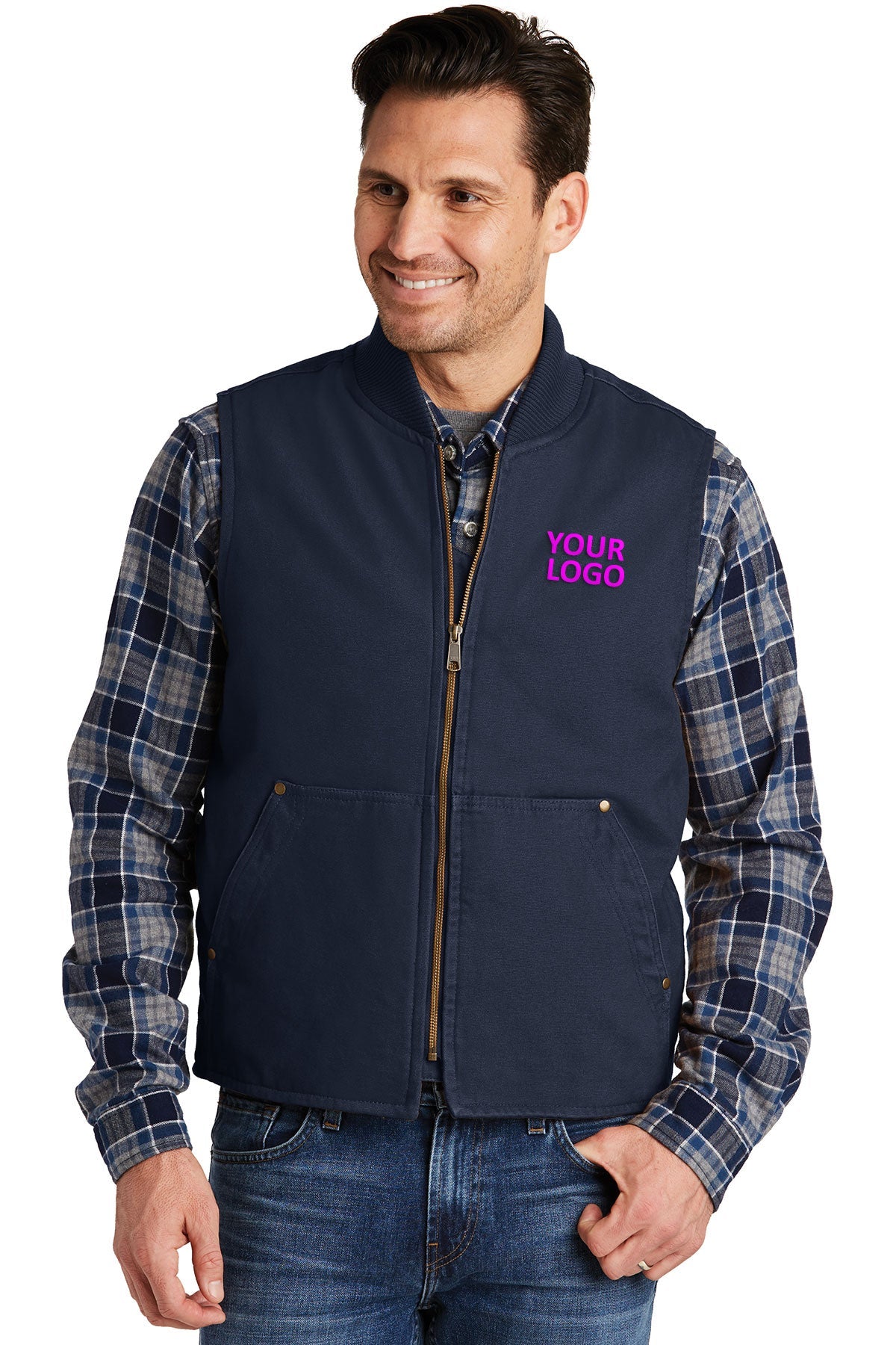 CornerStone Navy CSV40 jacket company logo