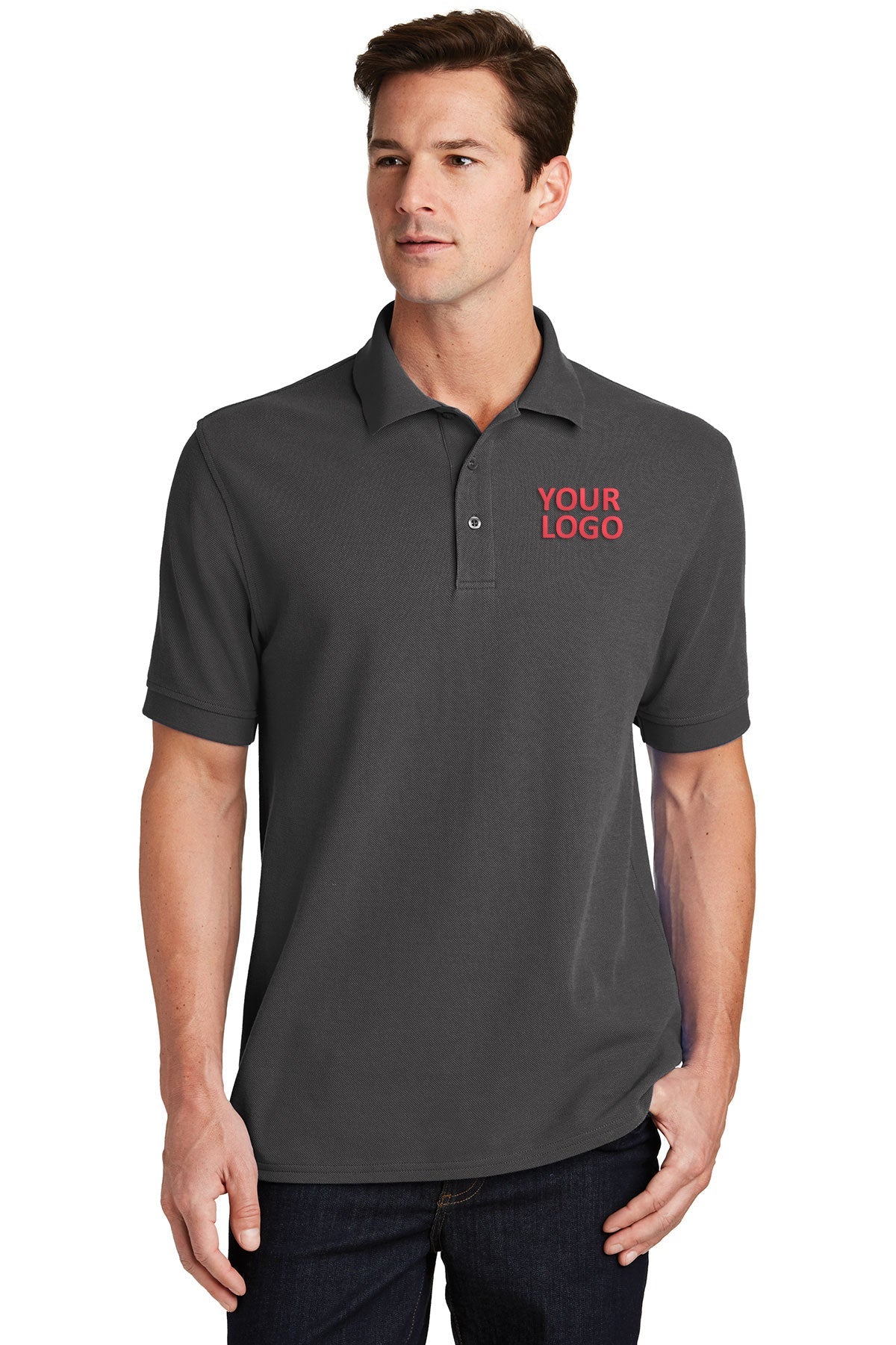 Port & Company Charcoal KP1500 custom company polo shirts