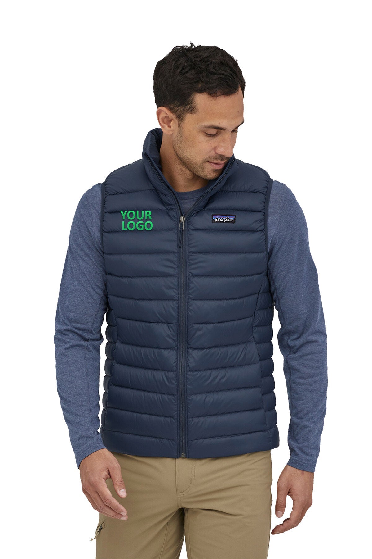 Patagonia Men's Down Sweater Customized Vests, New Navy