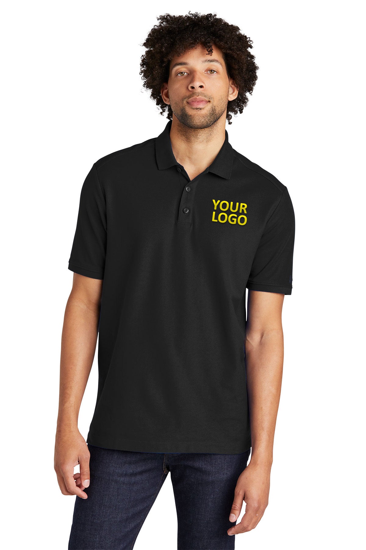 new era black nea300 custom design polo shirts