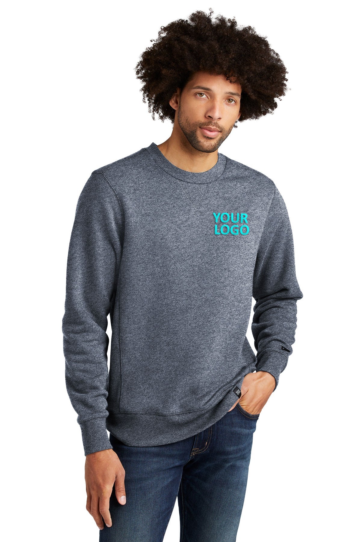 New Era French Terry Customized Sweatshirts, True Navy Twist