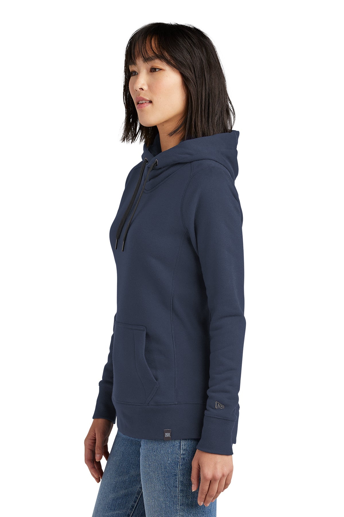 Custom New Era Ladies French Terry Pullover Hoodie True Navy