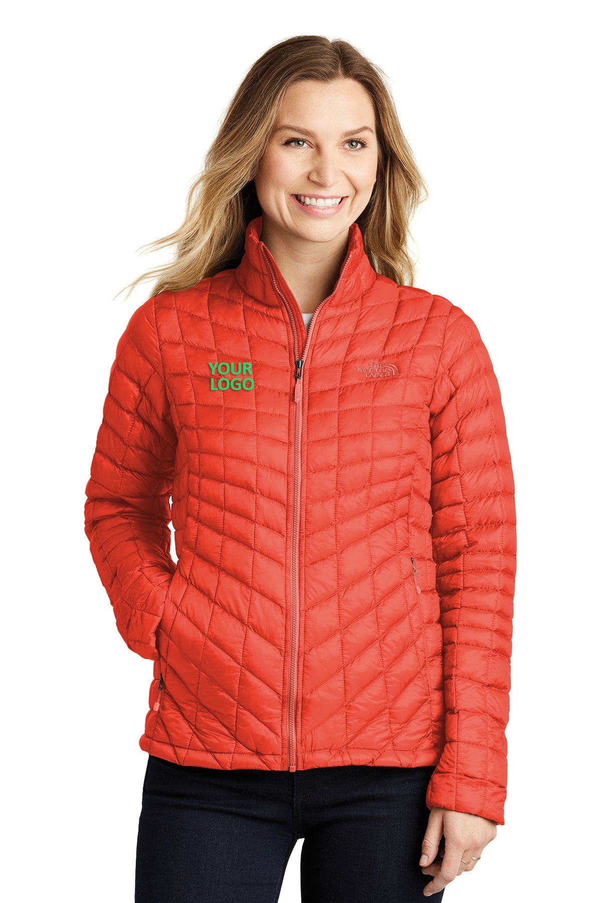 The North Face Fire Brick Red NF0A3LHK company logo jackets