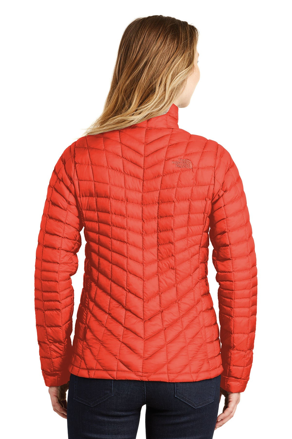Branded North Face Ladies ThermoBall Trekker Jacket Fire Red