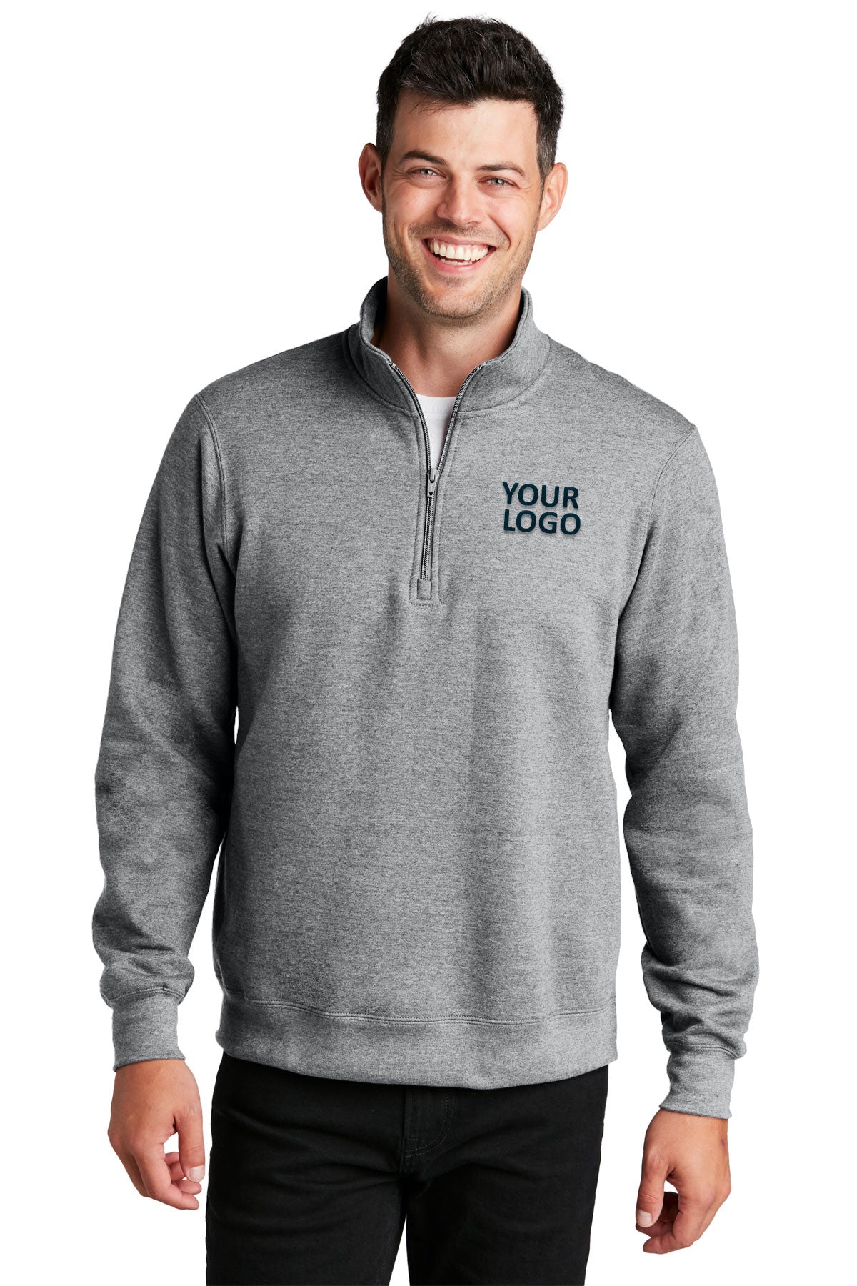 port & company athletic heather pc850q sweatshirts with logos
