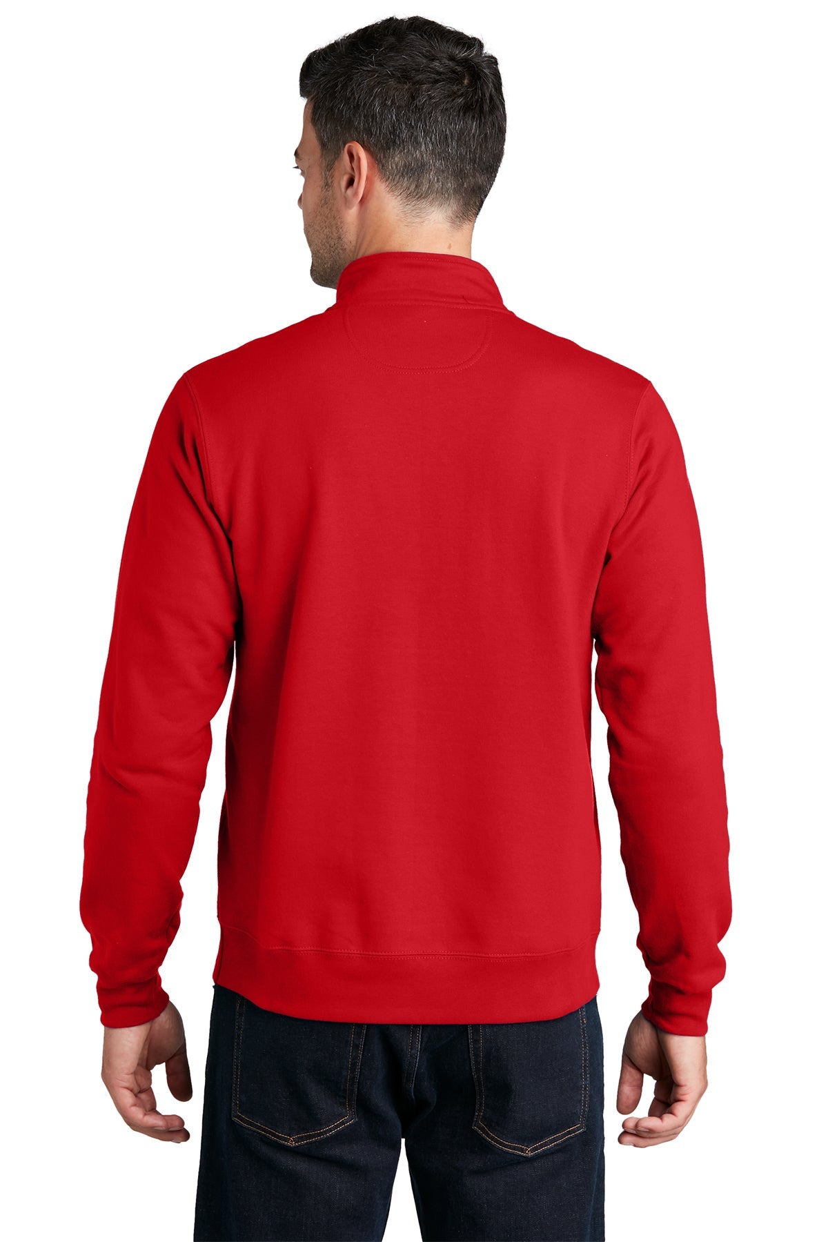 Port & Company Fan Favorite Fleece Branded Quarter Zips, Bright Red