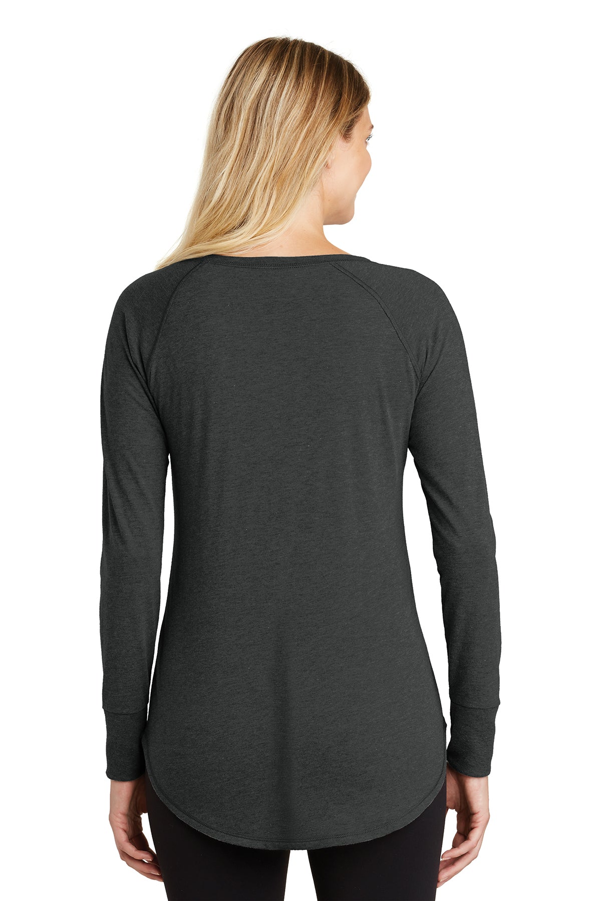 District Made Ladies Perfect Tri Long Sleeves, Black Frost