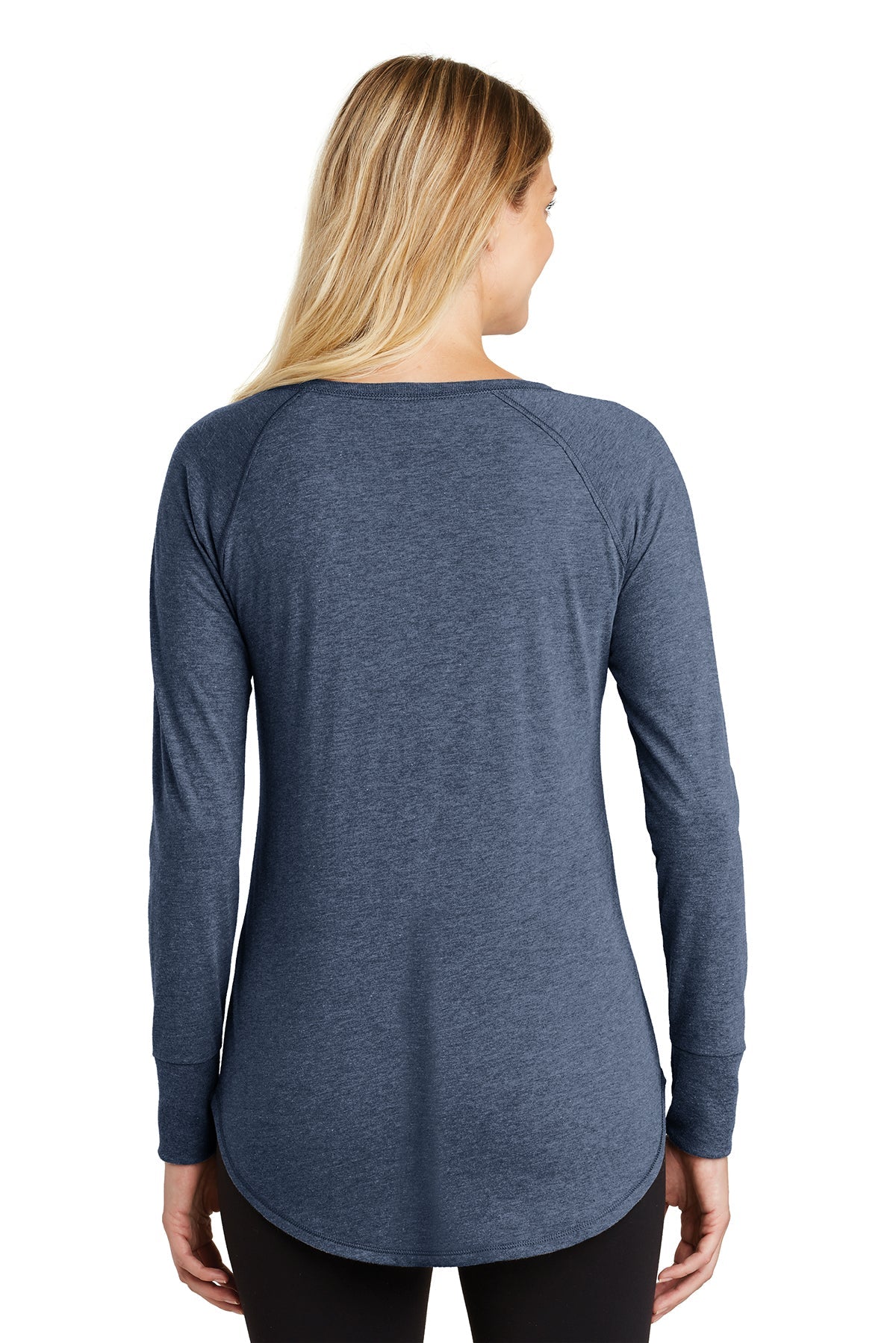 District Made Ladies Perfect Tri Long Sleeves, Navy Frost