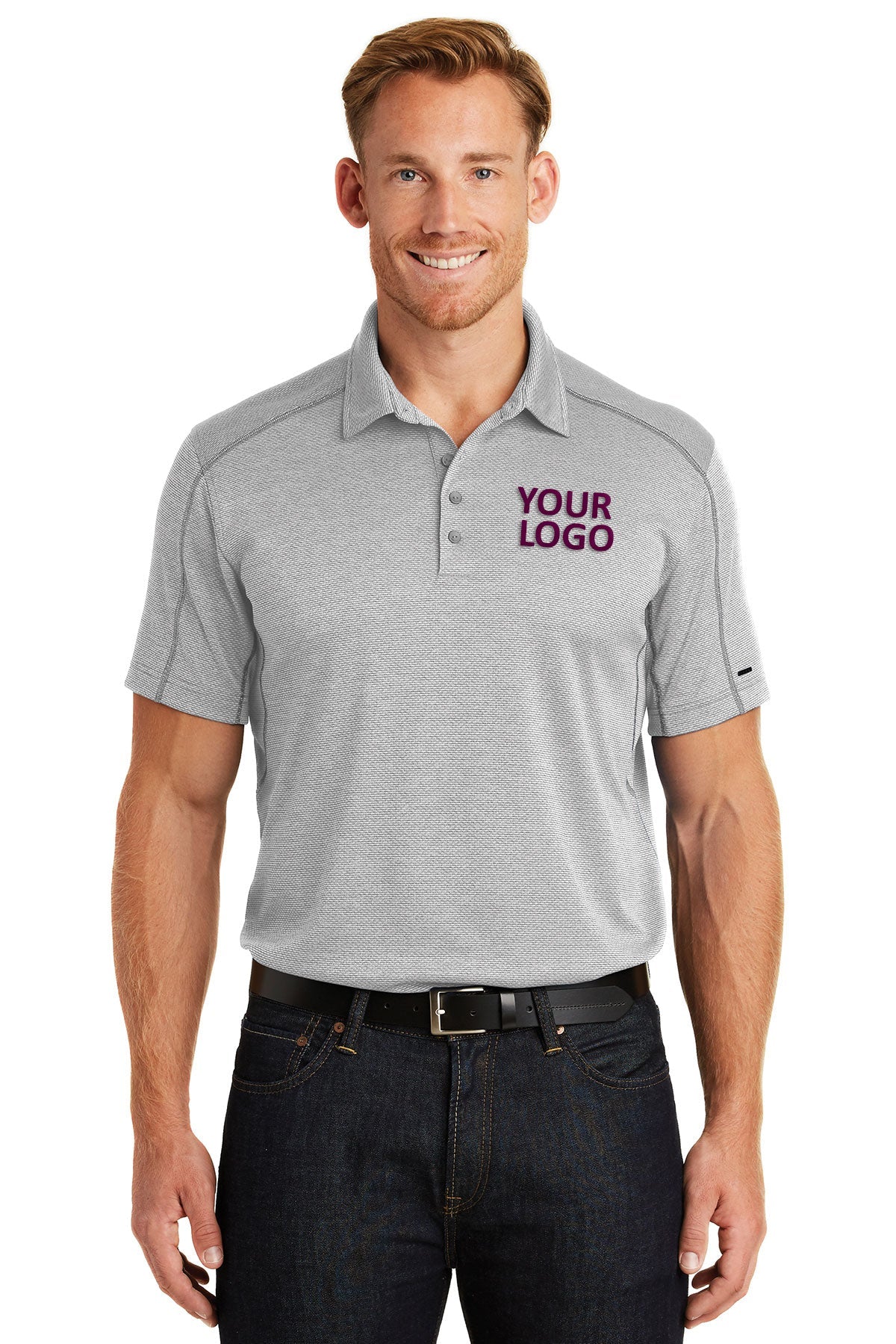 OGIO Rogue Grey/ White OG133 custom polo shirts dri fit