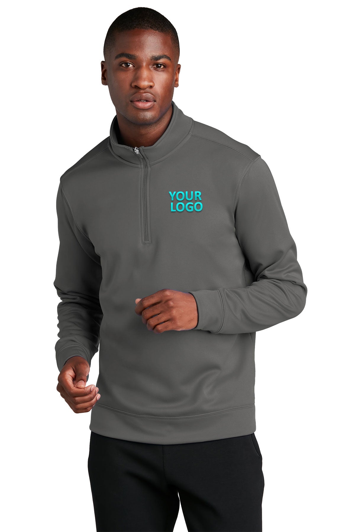 Port & Company Performance Fleece 1/4-Zip Pullover Sweatshirt PC590Q Charcoal