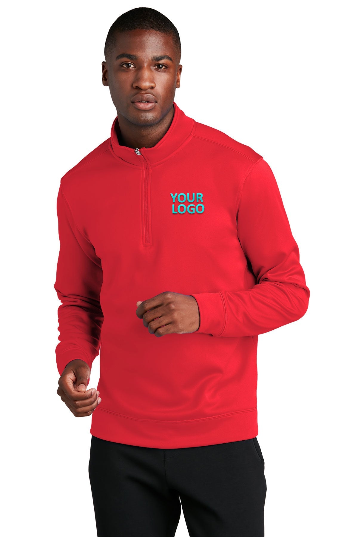 Port & Company Red PC590Q sweatshirts with logo printed