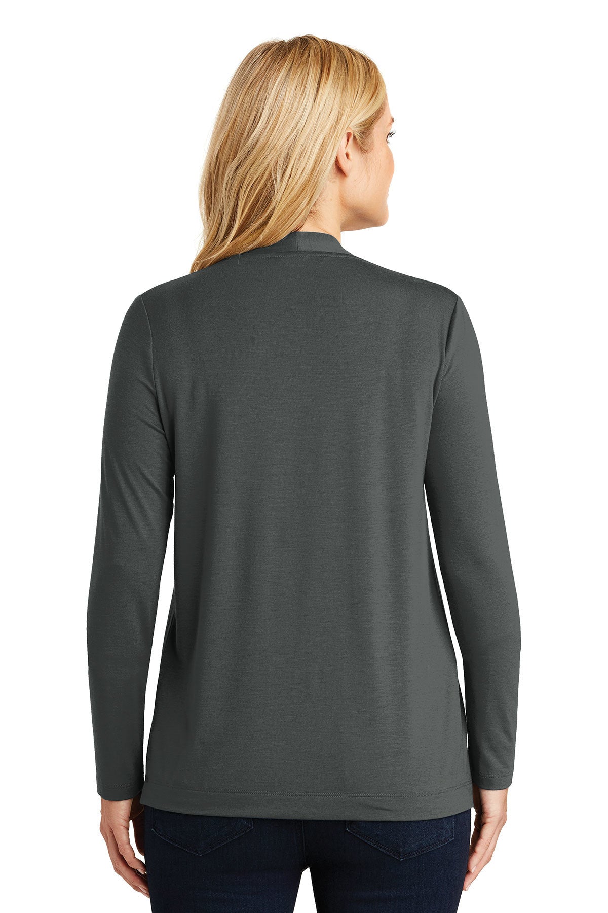 Port Authority Ladies Branded Concept Knit Cardigans, Grey Smoke